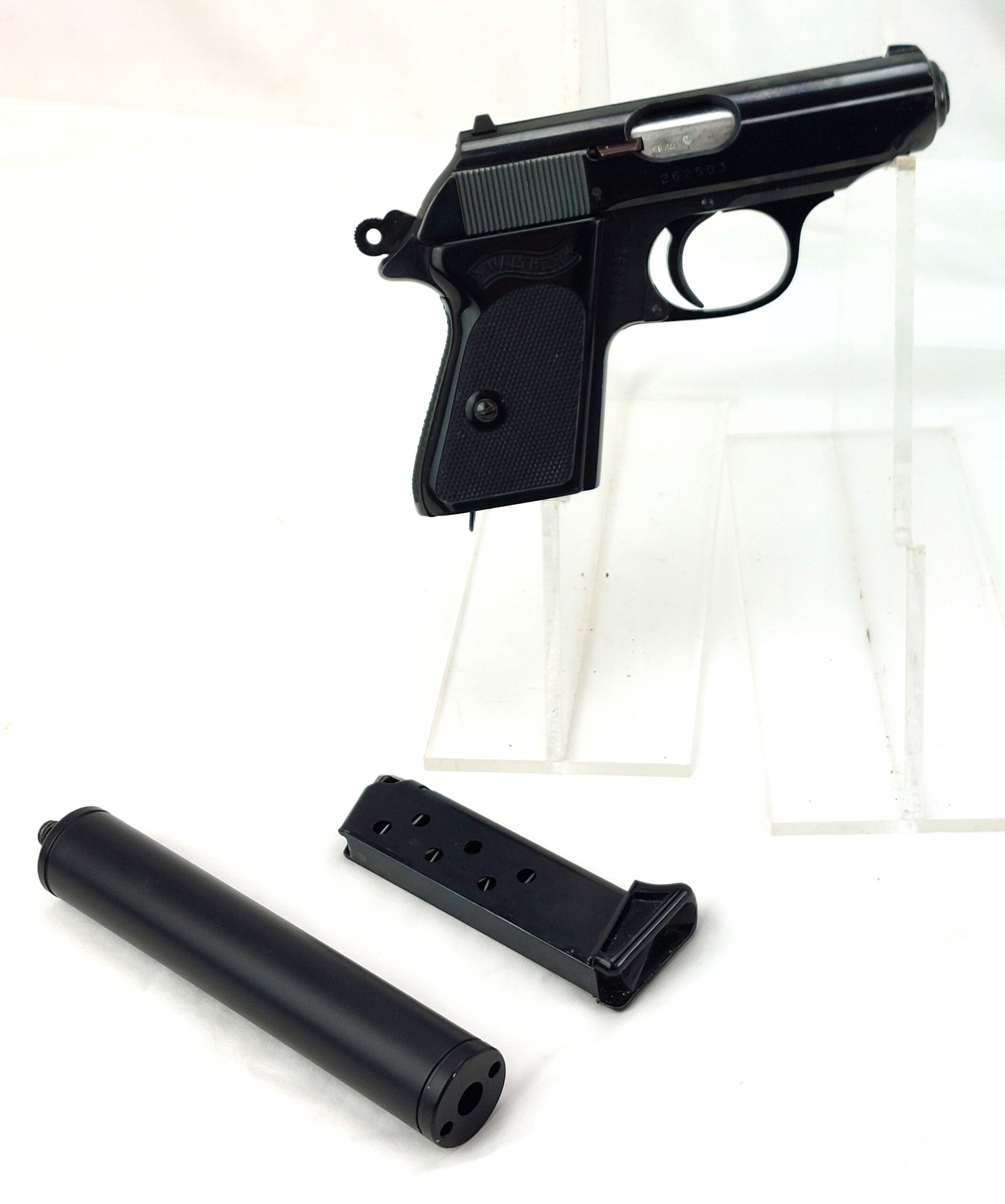 West German, 1971, Walther PPK 7.65mm, Old Spec with Original Box Target Test & Instruction Booklet, Plus Replica Silencer, Deactivated Old Spec - Image 11