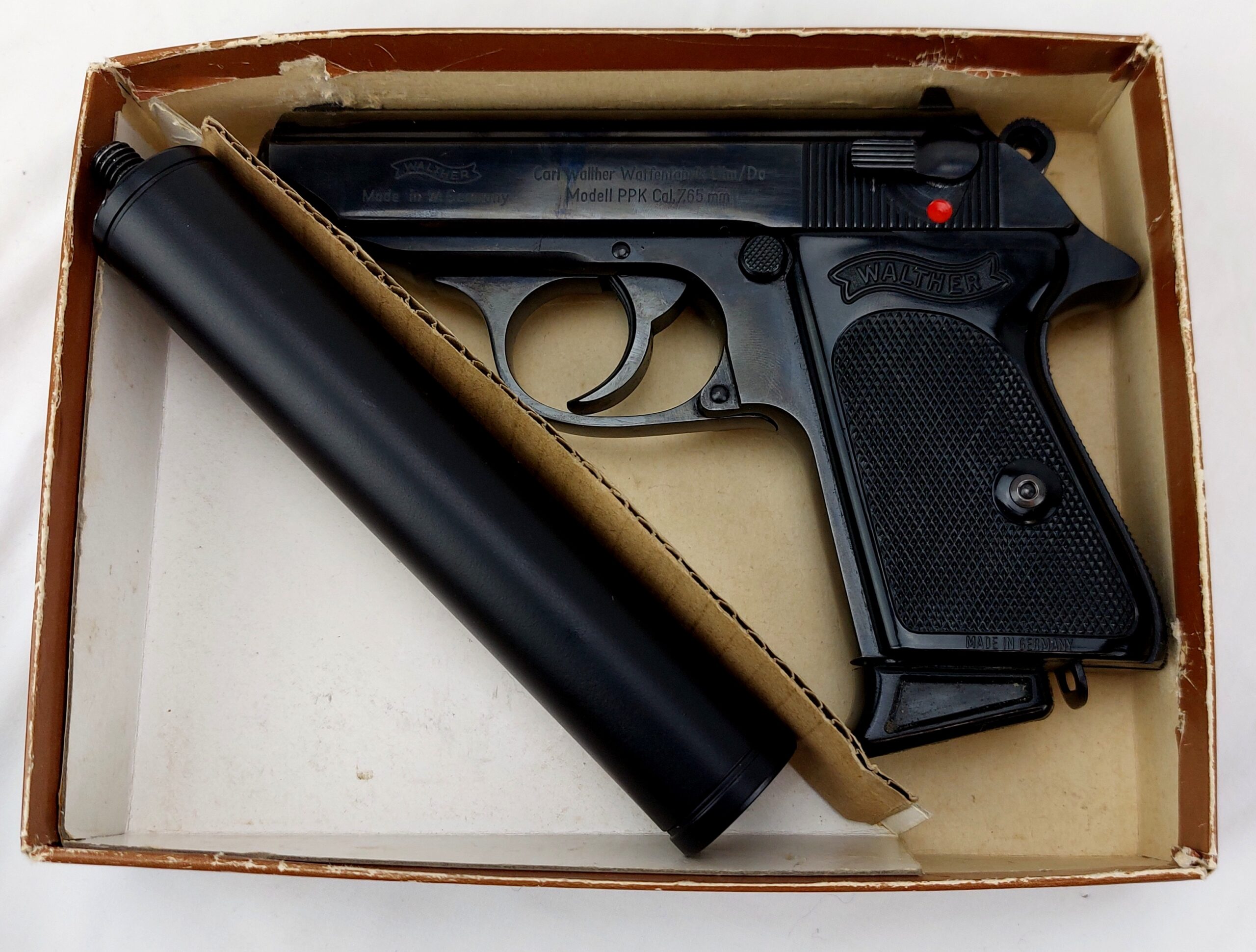 West German, 1971, Walther PPK 7.65mm, Old Spec with Original Box Target Test & Instruction Booklet, Plus Replica Silencer, Deactivated Old Spec - Image 32