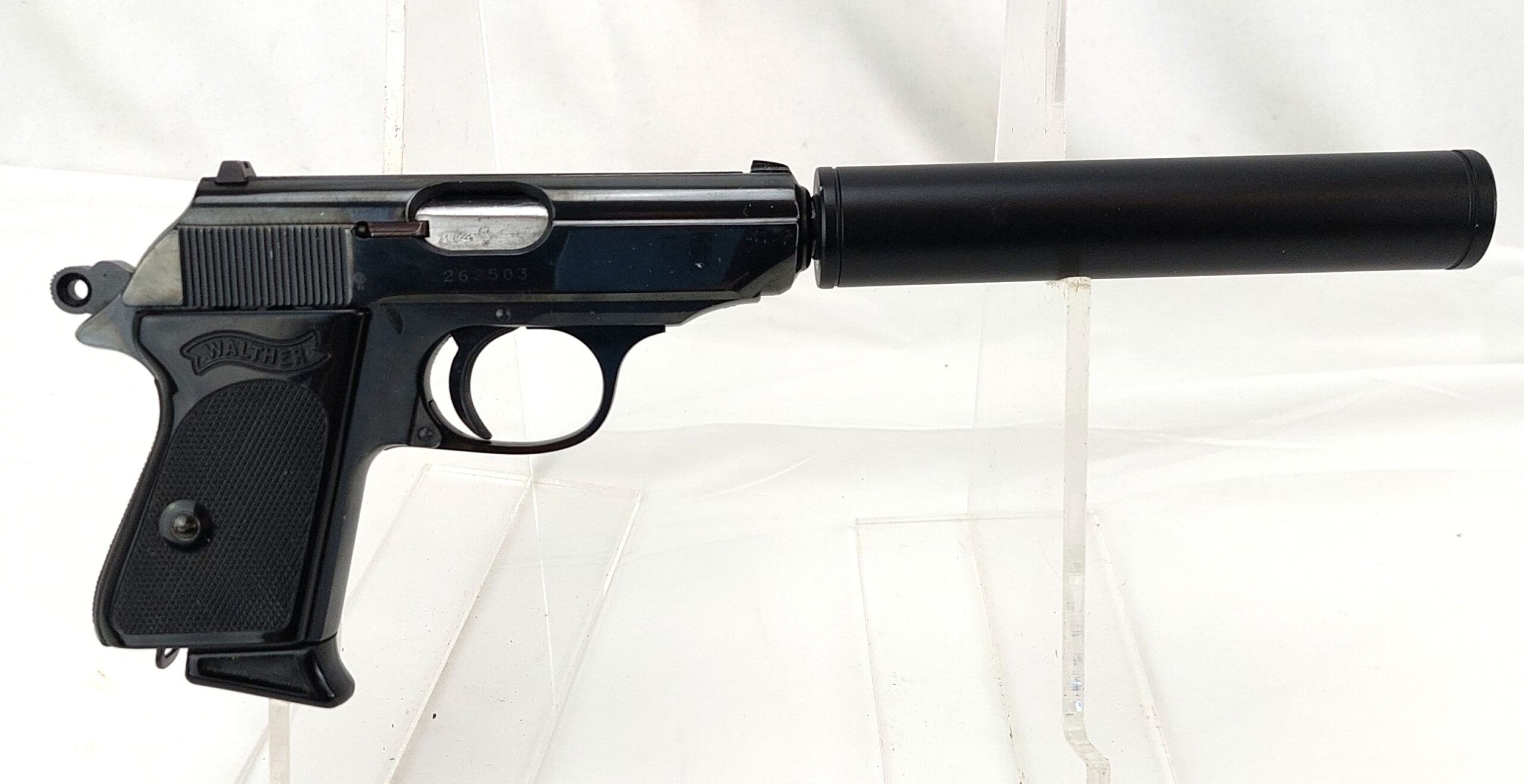 West German, 1971, Walther PPK 7.65mm, Old Spec with Original Box Target Test & Instruction Booklet, Plus Replica Silencer, Deactivated Old Spec - Image 4