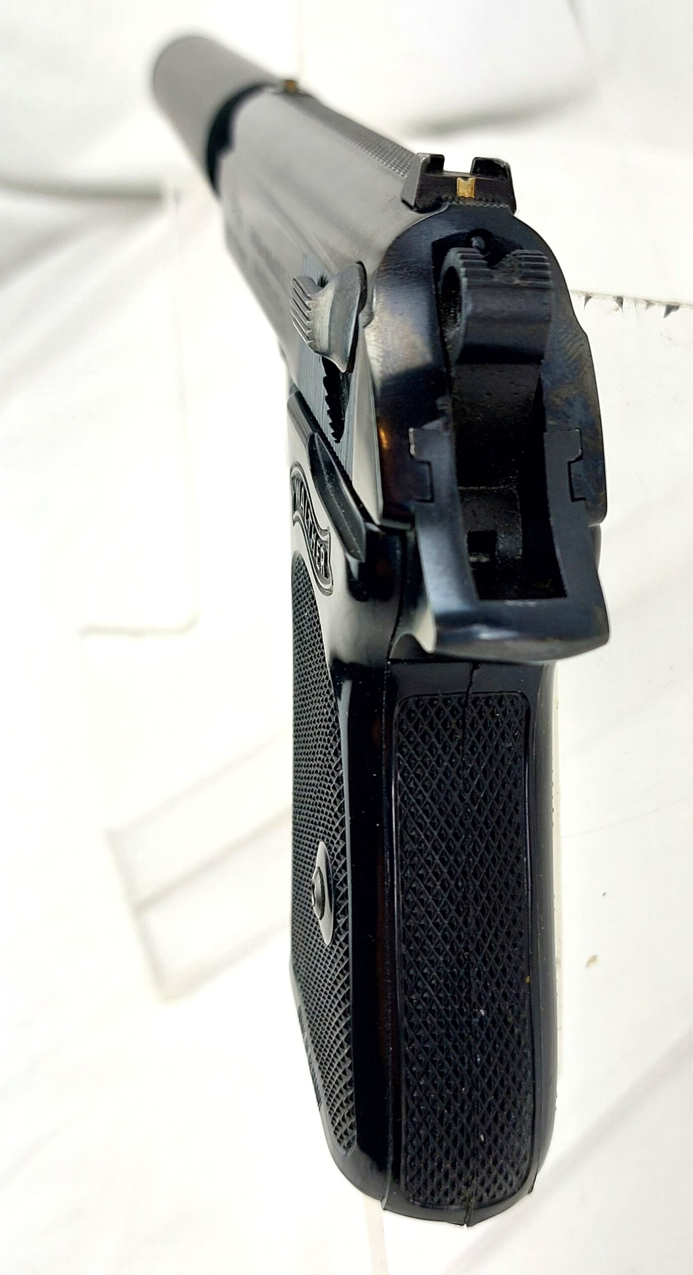 West German, 1971, Walther PPK 7.65mm, Old Spec with Original Box Target Test & Instruction Booklet, Plus Replica Silencer, Deactivated Old Spec - Image 6