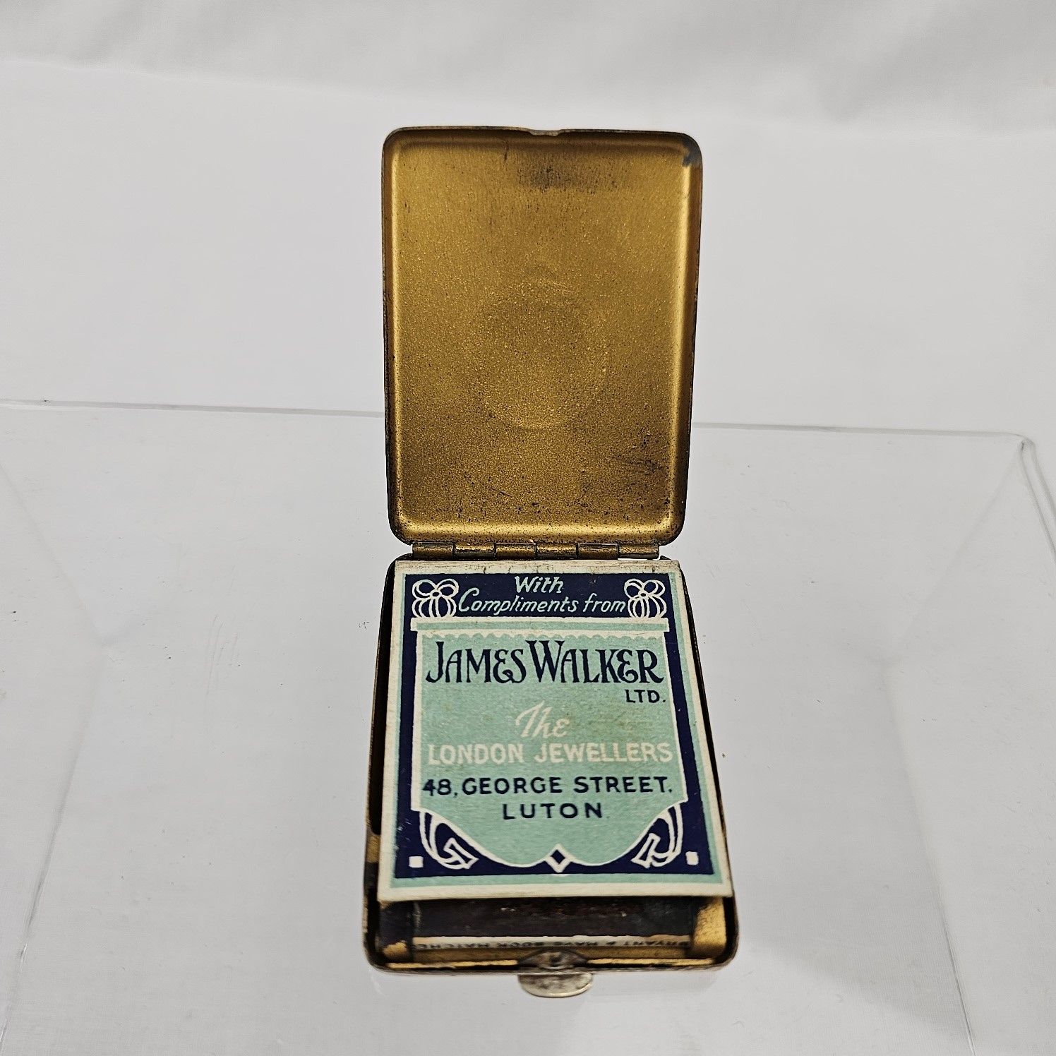 c1900 James Walker London Jewellery Advertising Match Case