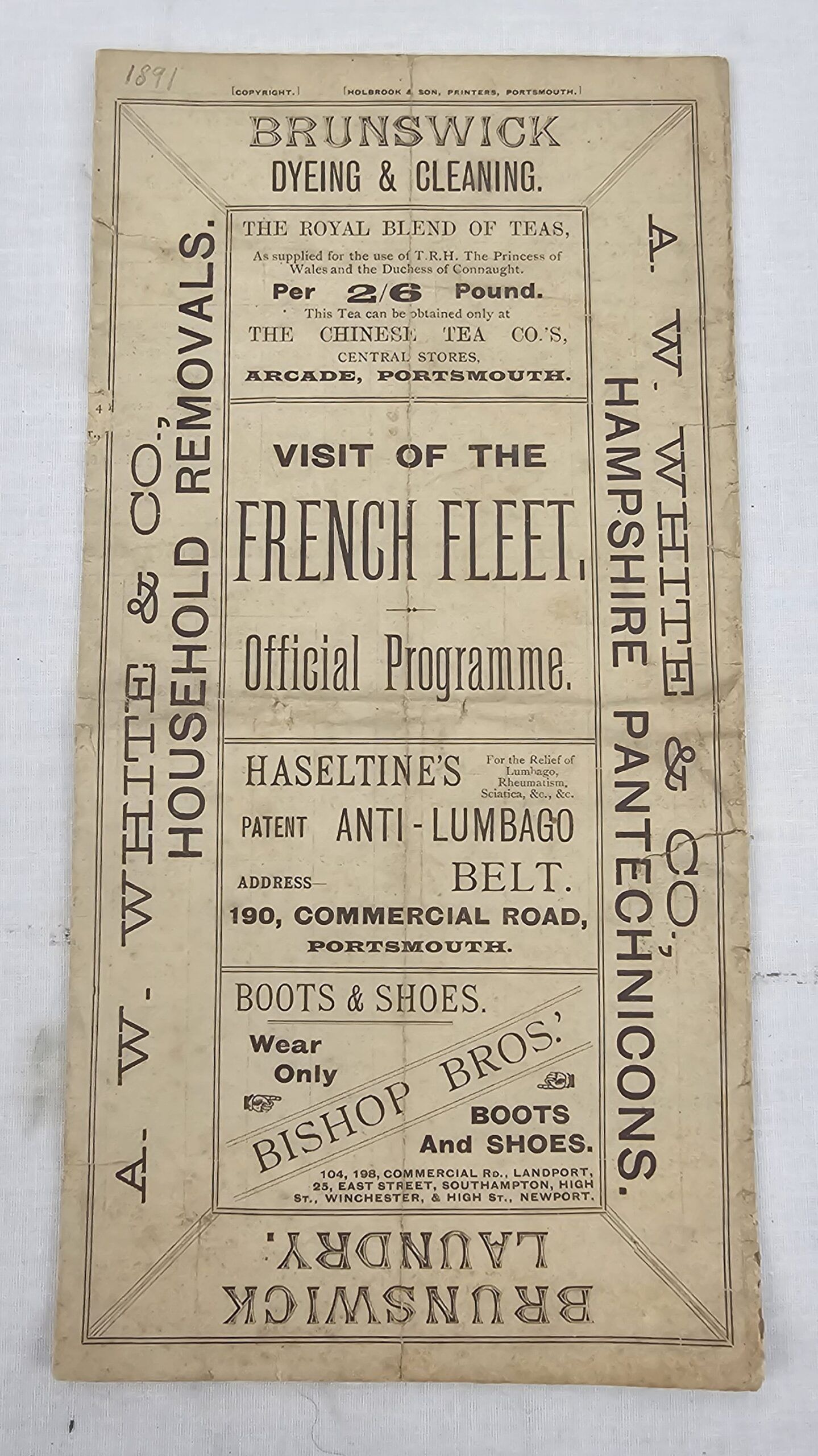 1891 Visit of the French Fleet Official Programme Pamphlet