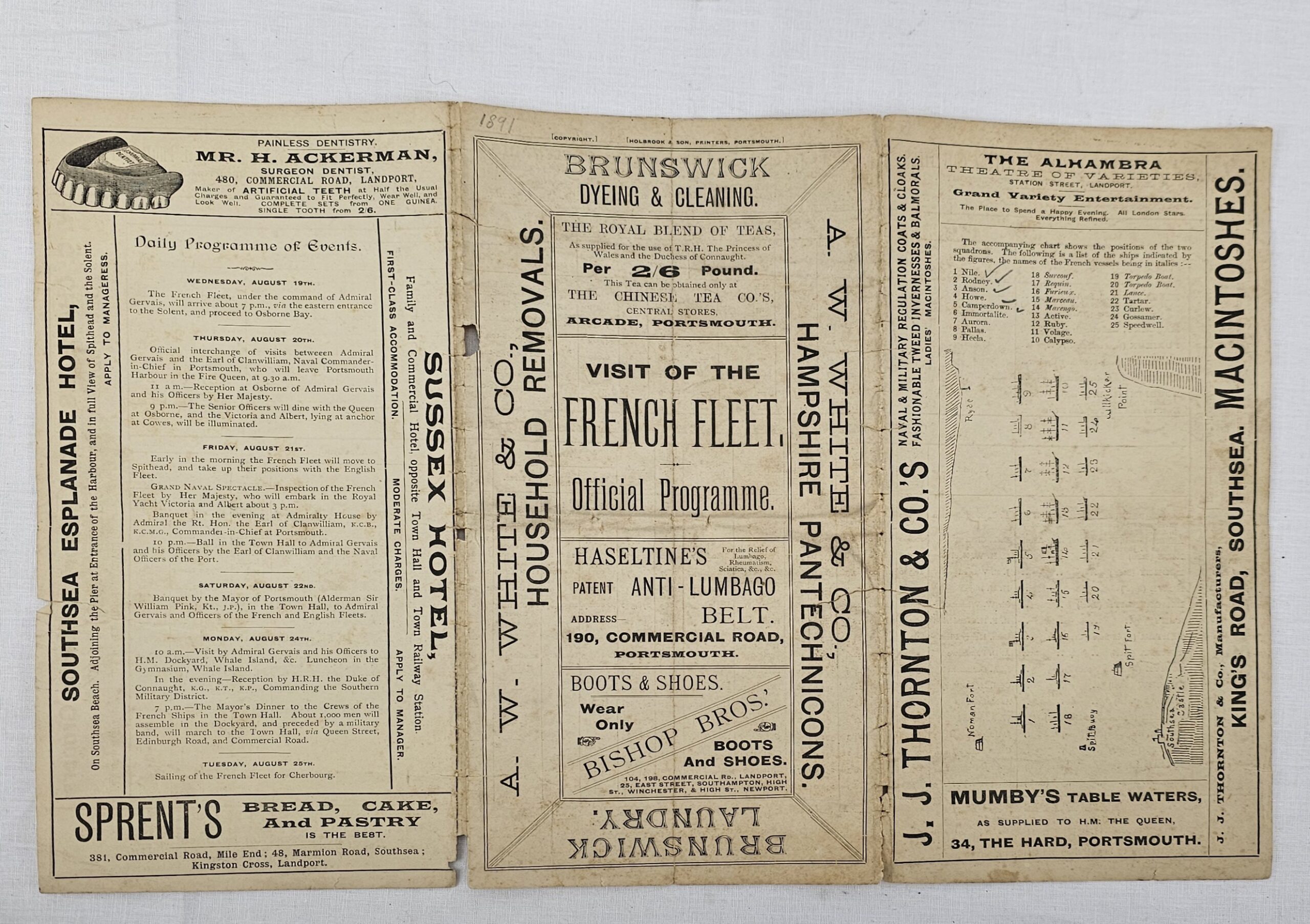 1891 Visit of the French Fleet Official Programme Pamphlet - Image 4