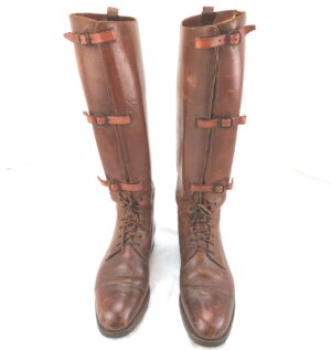 British Army, WW1, Officer Long Field - Trench Boots, with original leather laces, Marked 011759, No 1