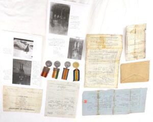 *British, Boer War & WW1, Medal Group for Hugh Robertson, (3549 6th Dragoon Guards: Queens South Africa Medal & Kings South Africa Medal), (DM2-196036 A.S.C. Army Service Corps: Great War Medal & Victory Medal), with Original Documents