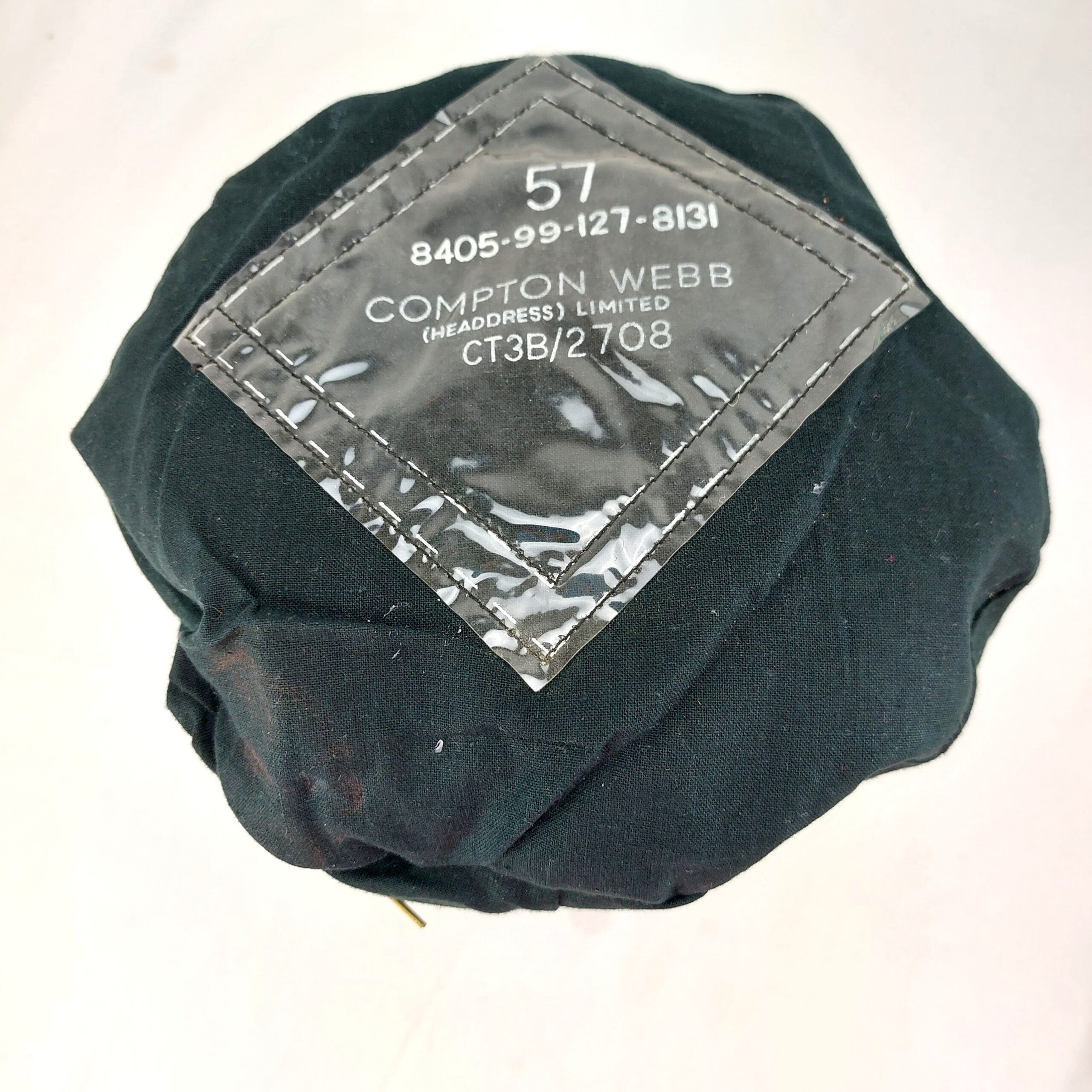 British Airforce, RAF Royal Airforce Blue Beret & White Metal Cap Badge, Beret Size 57 Made by Compton Webb, Nato Stock No: 8405-99-127-8131 - Image 11
