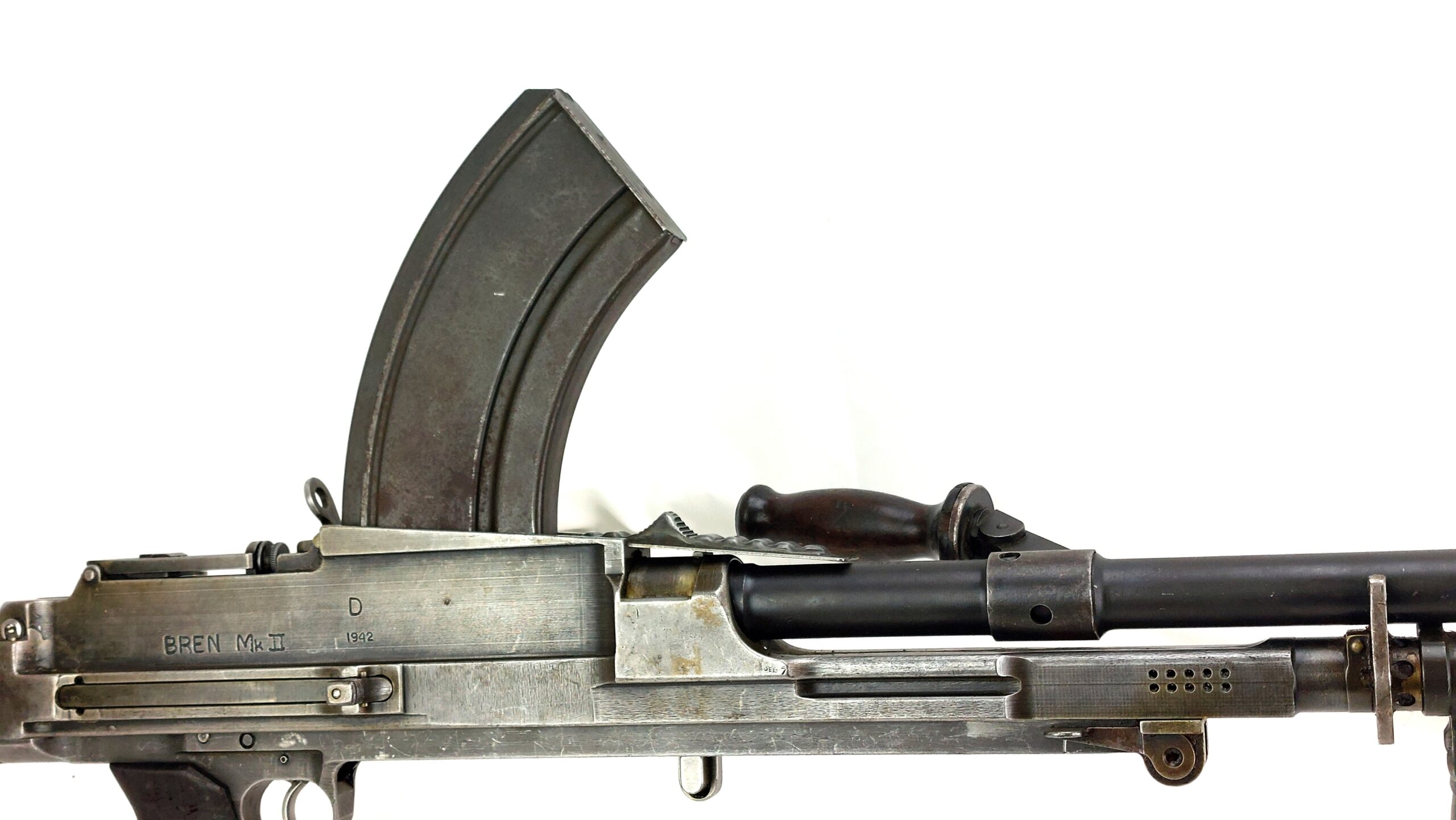 British, WW2, .303 Bren Light Machine Gun MK11, Dated 1942, Monotype Corporation, Deactivated - Image 4