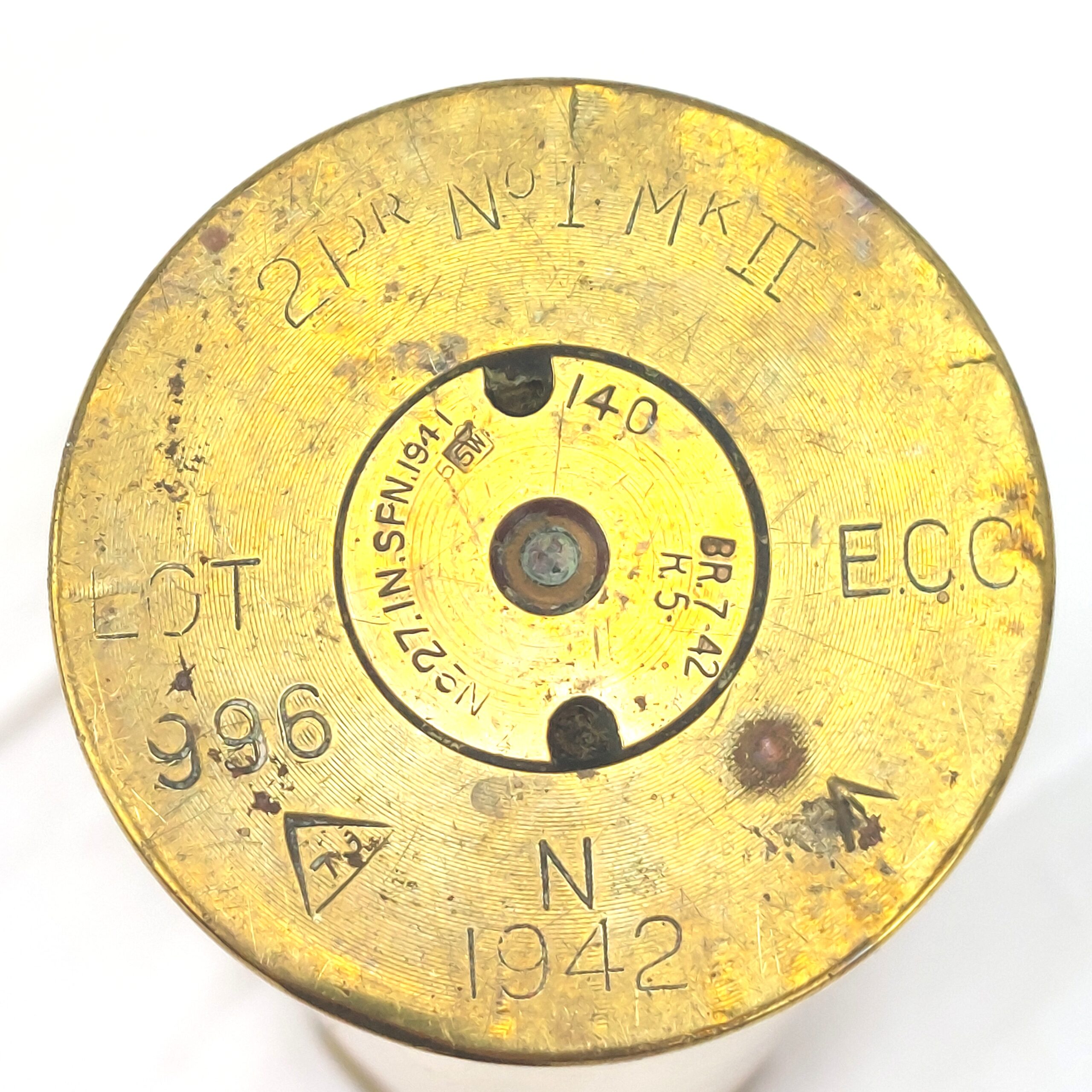 British, WW2, Naval 2 Pounder Pom Pom Round, 2PR No1 Mk II ECC, Dated 1942, Inert - Image 7