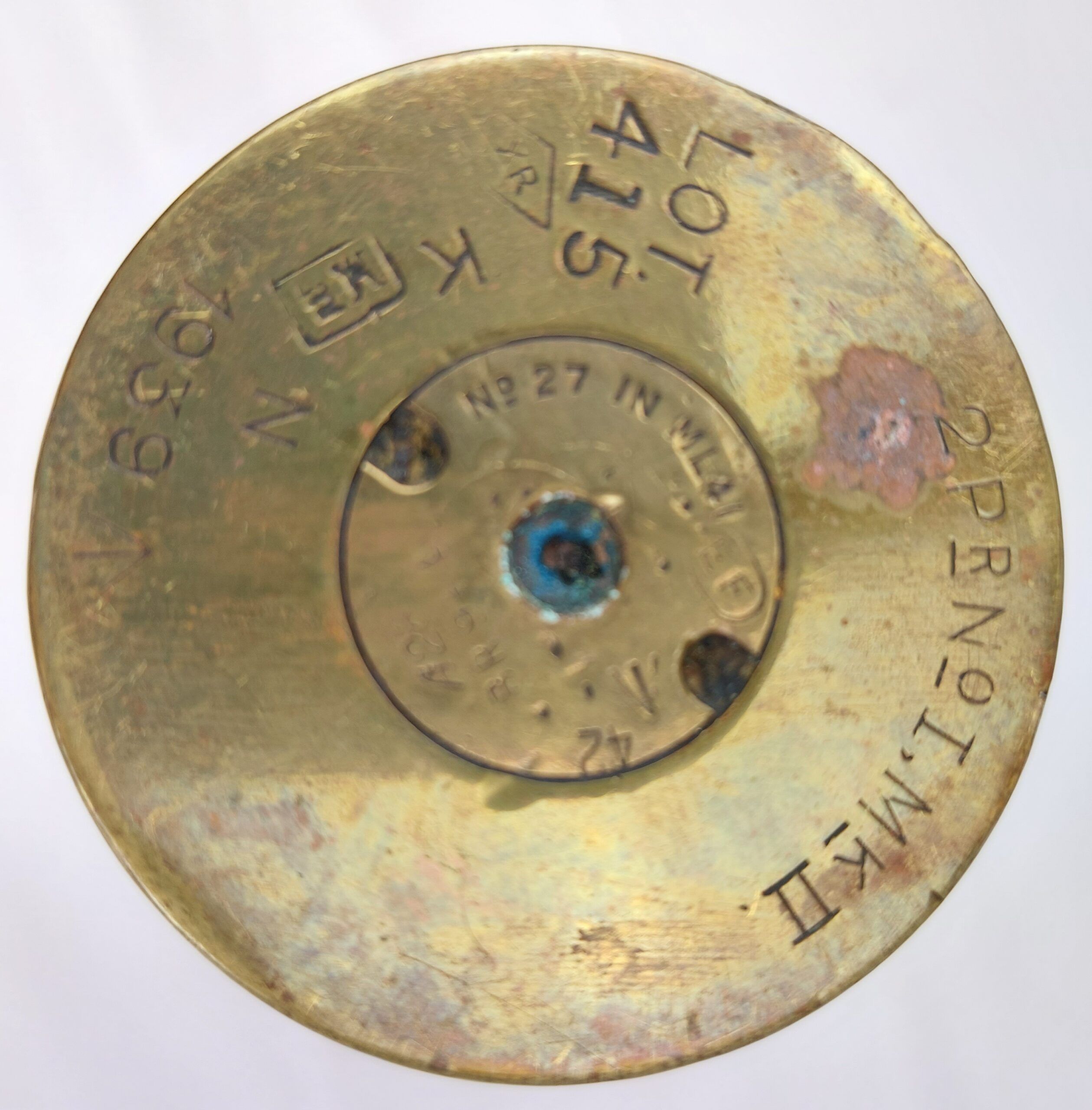 British, WW2, Naval 2 Pounder Pom Pom Round, 2PR No1 Mk II K, Dated 1939, Inert - Image 6