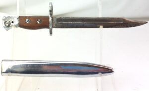 British, WW2, No.5 MK.1 Type 2 (Jungle Carbine) Bayonet and Original No.5 Scabbard, Made by Wilkinson Sword Co. Ltd - B294