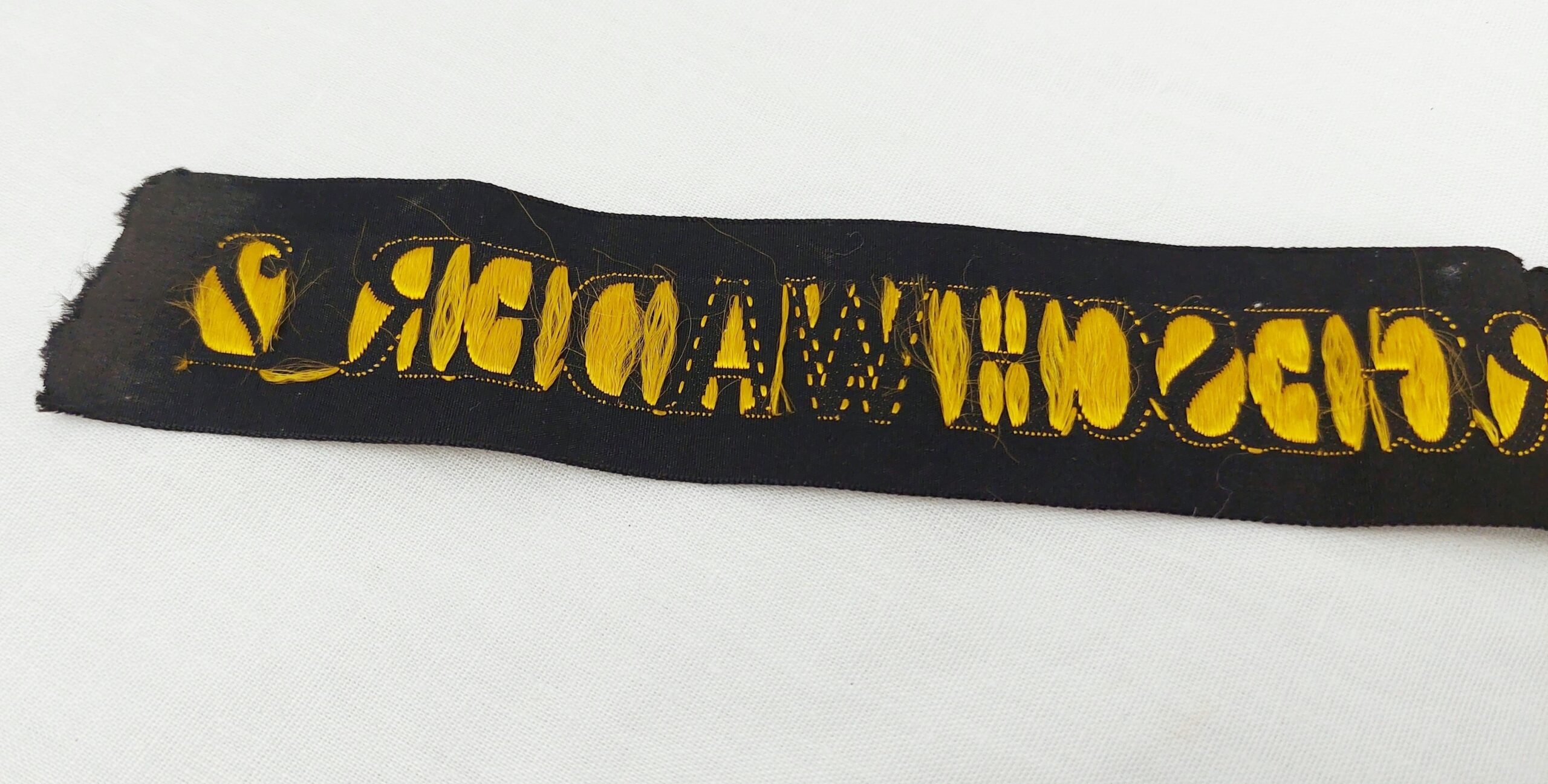 Cut Down WW1 German Naval Air Force Cap Tally - Image 3