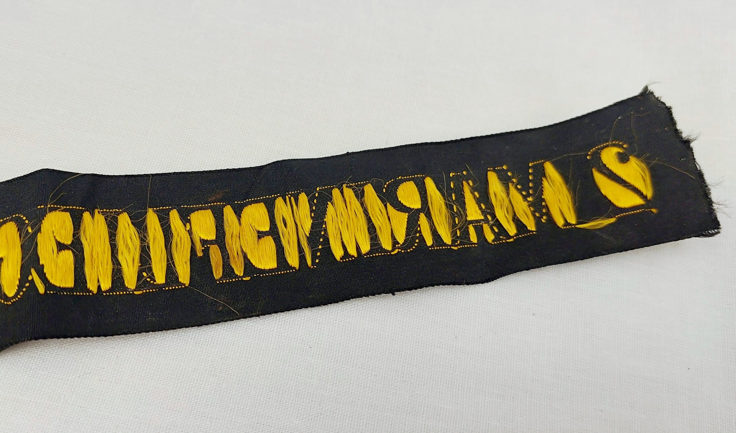 Cut Down WW1 German Naval Air Force Cap Tally - Image 2