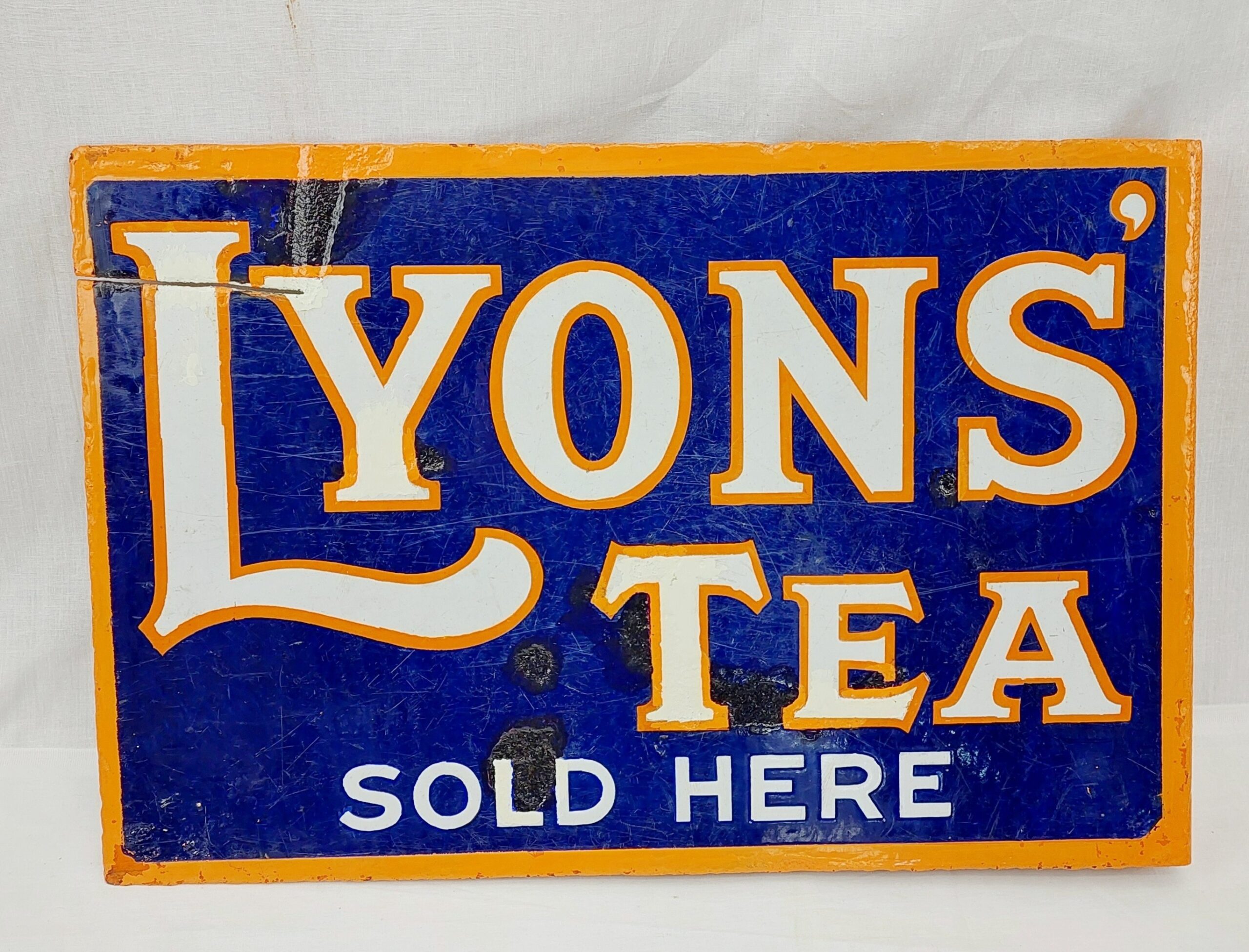 Double-Sided Enamel Advertising Sign For Lyons Tea - Image 7