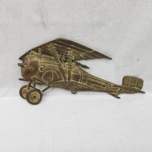 Early 20th Century Cast Brass Plaque Of Nieuport C17 Fighter Aeroplane