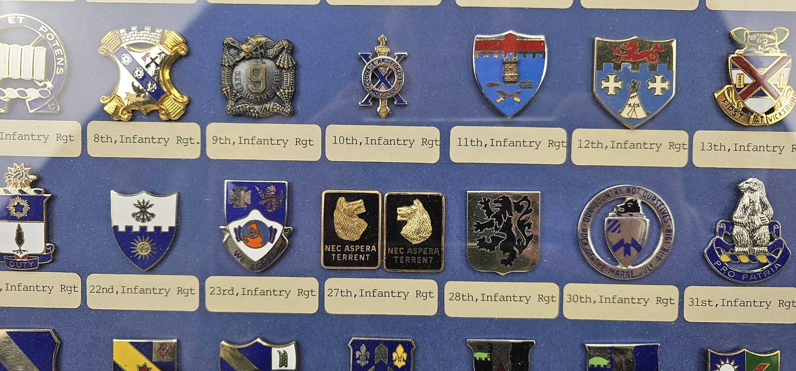 Framed Display Of US Infantry Badges - Image 6