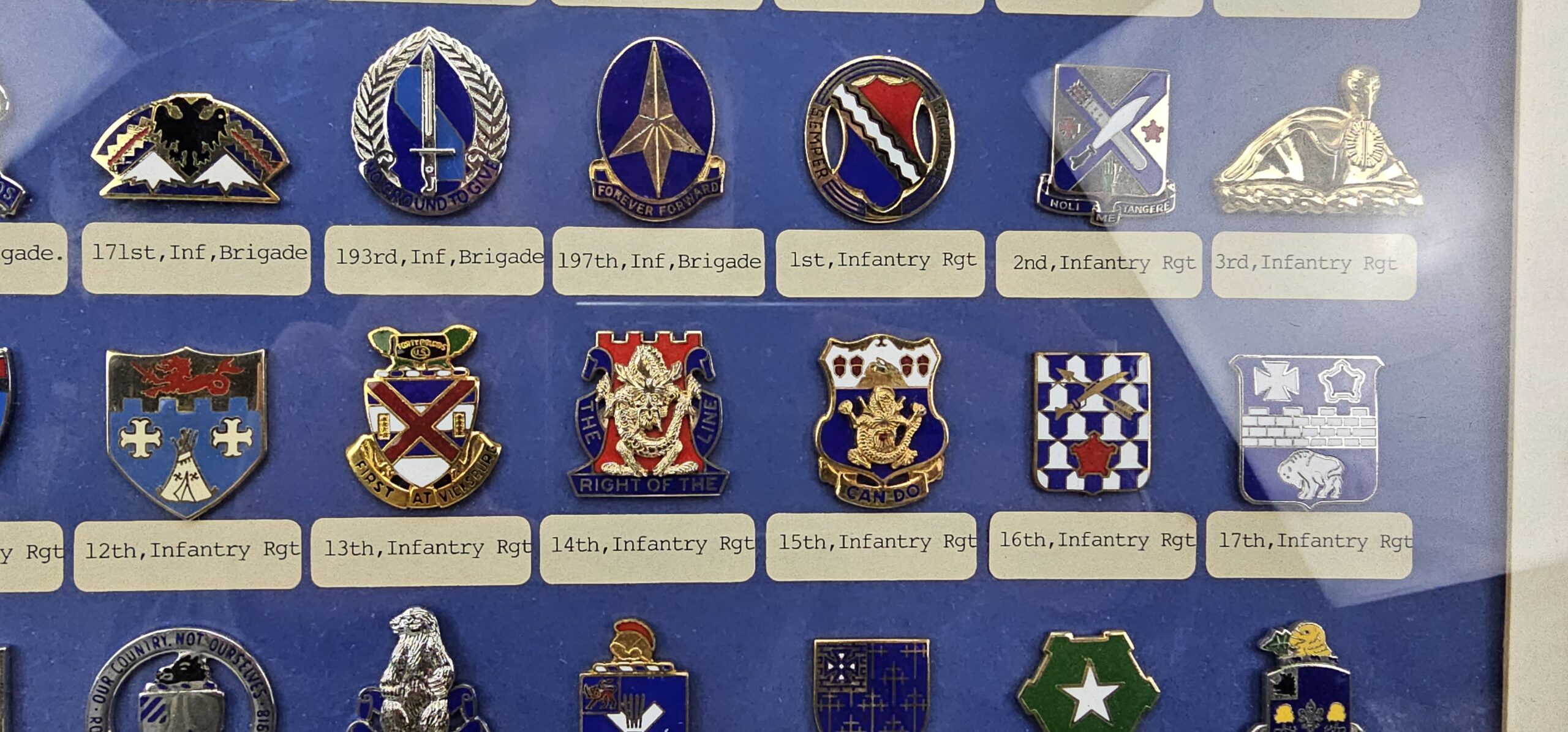 Framed Display Of US Infantry Badges - Image 8