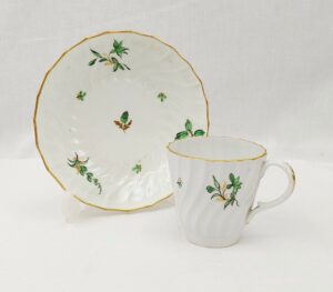 c1800 Caughley Spiral Fluted Cup & Saucer