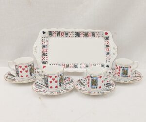 Staffordshire ‘Elizabethan’ Deck of Cards China Coffee Set