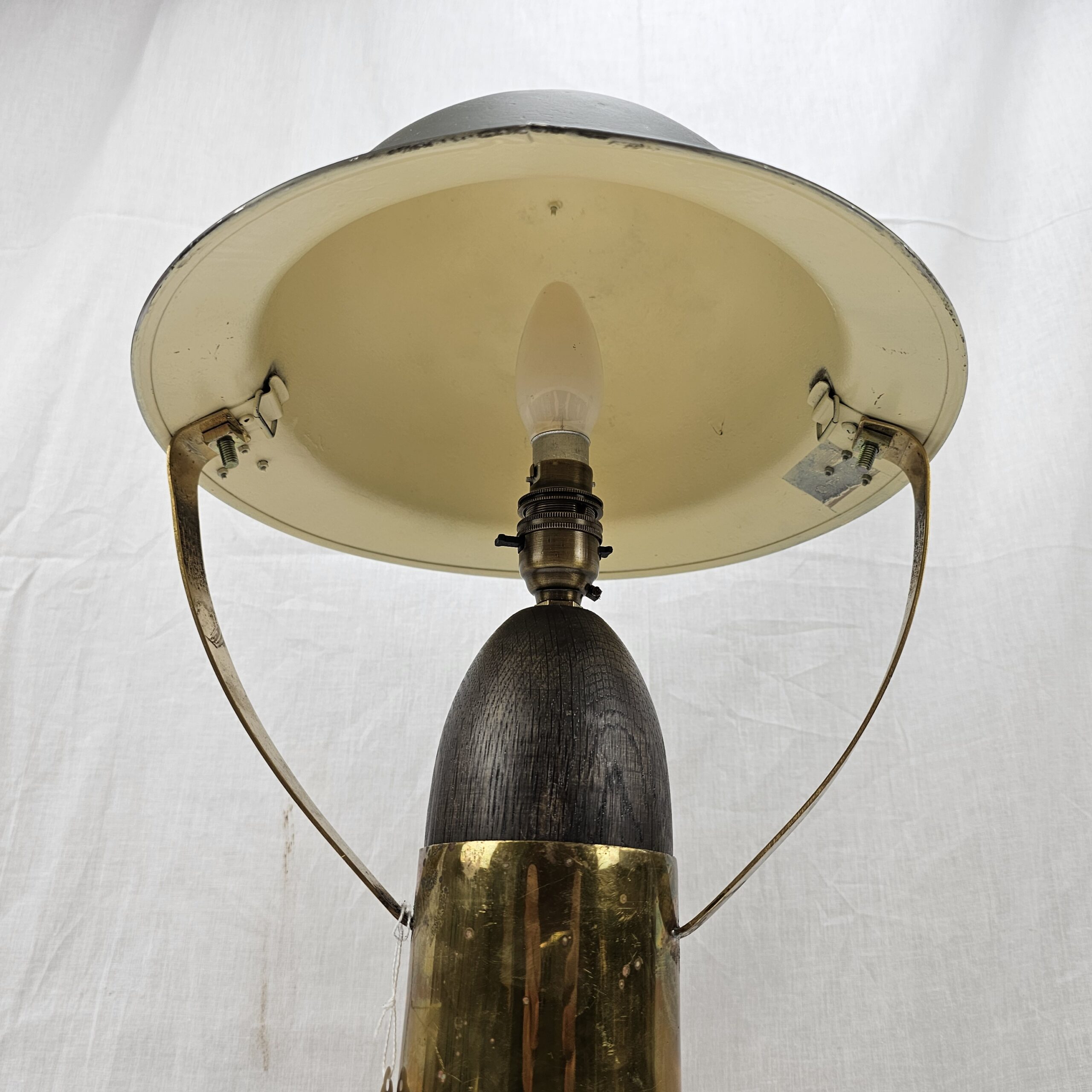 Lamp Crafted From A Brass Shell Case And Dummy Head With British Brodie Helmet Shade - Image 8