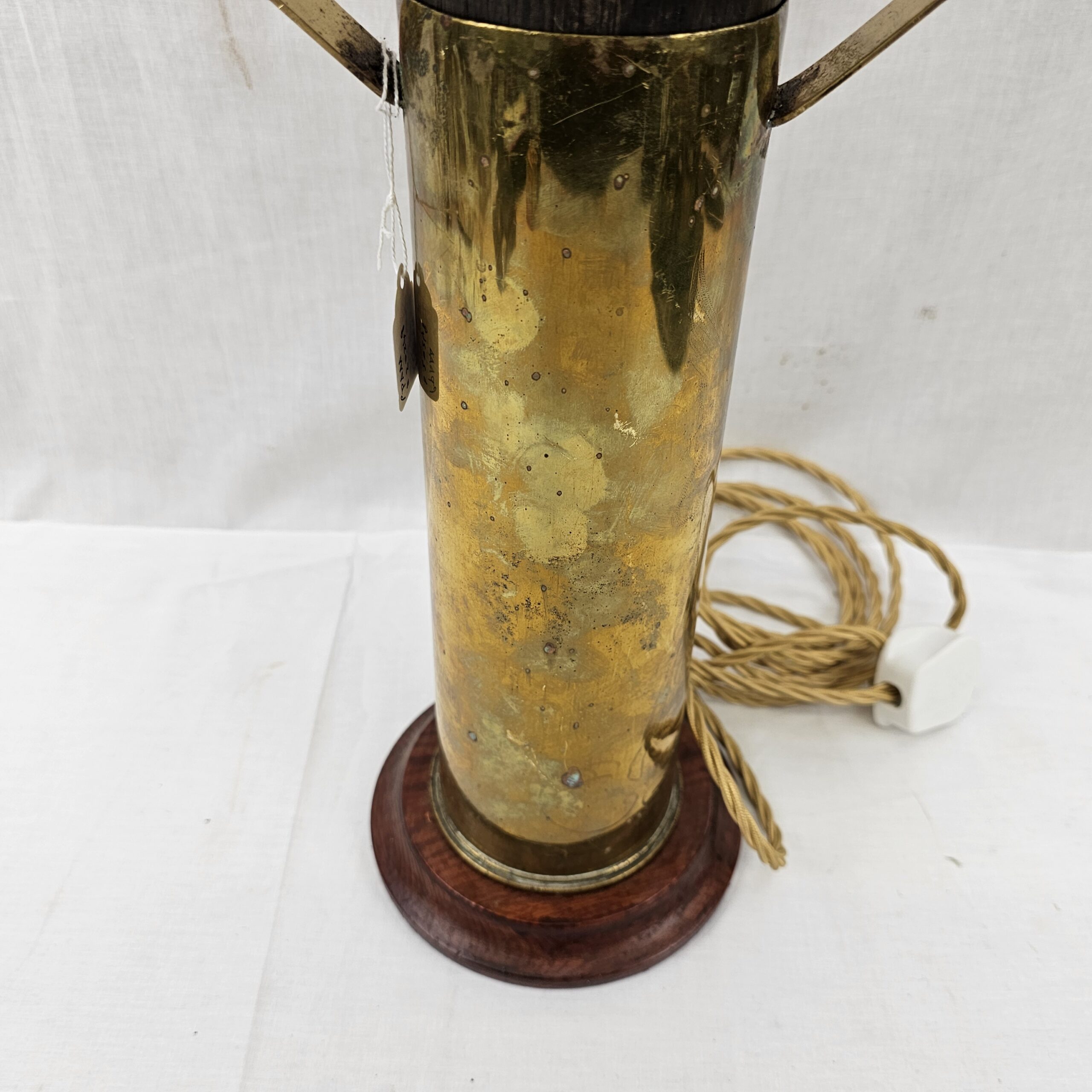 Lamp Crafted From A Brass Shell Case And Dummy Head With British Brodie Helmet Shade - Image 7