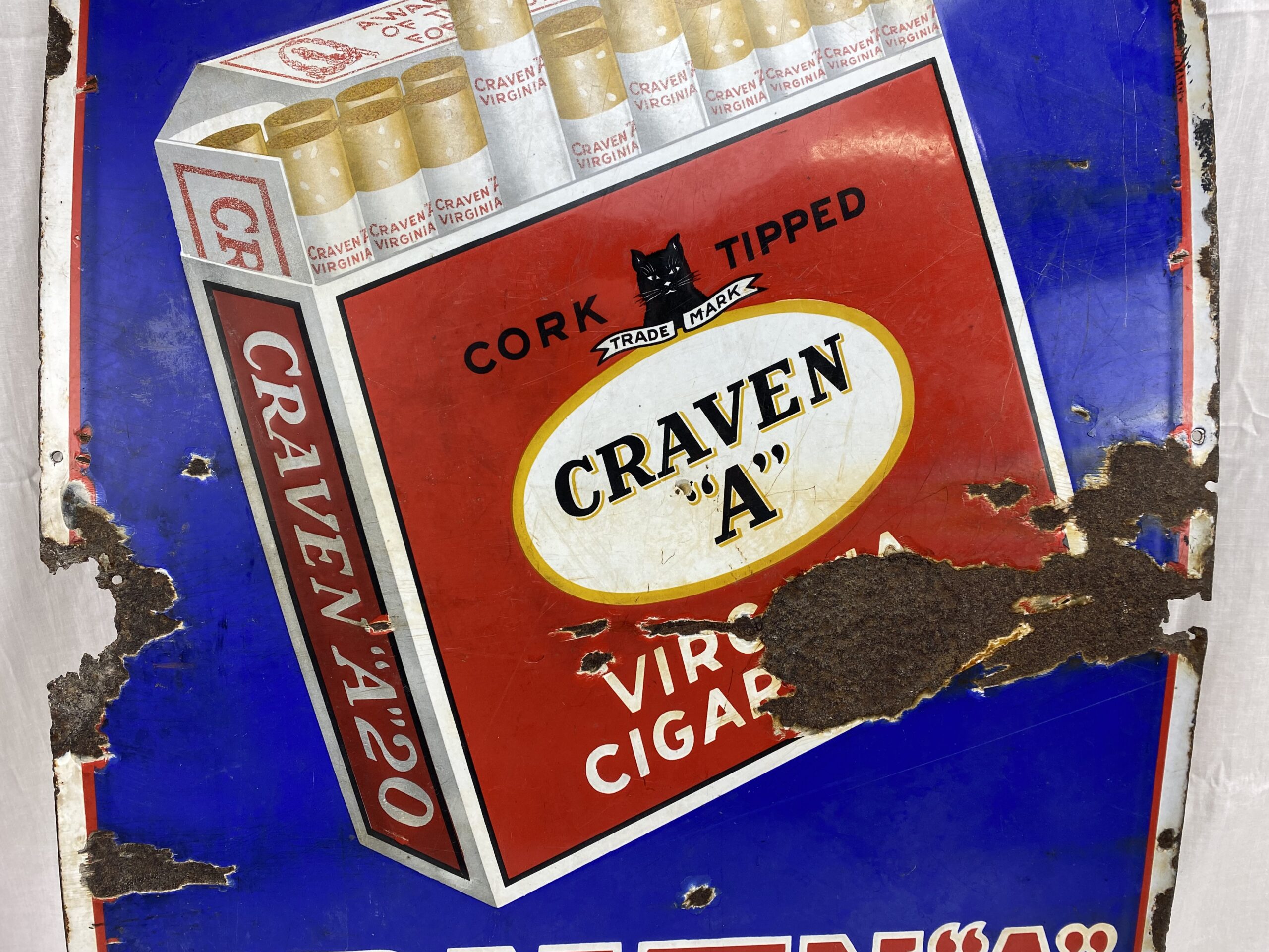 Original Vintage Craven A Cigarettes Advertising Enamel Sign - Image 4