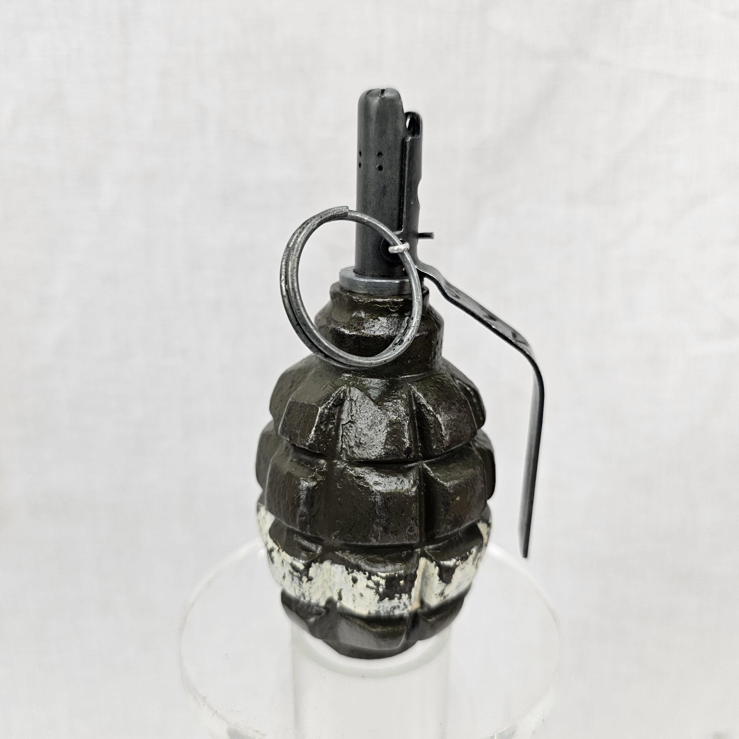 Post-War Soviet F1 Hand Grenade Inert - Green and White Stripe #4