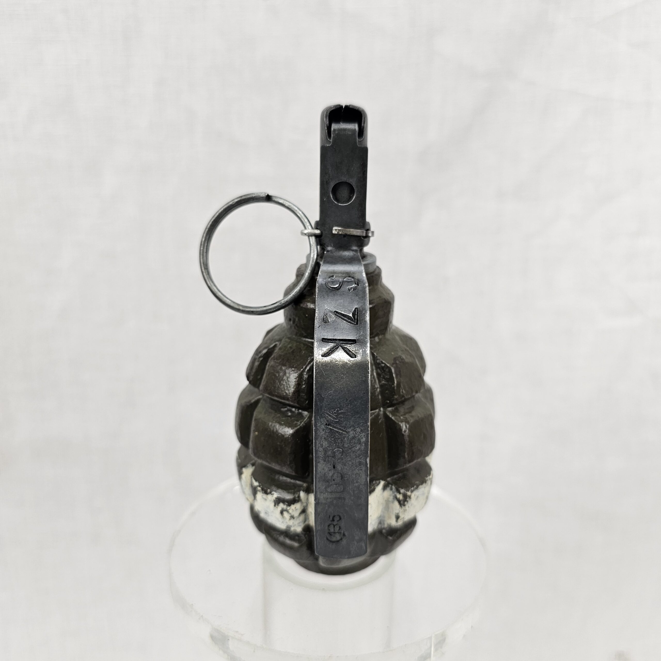 Post-War Soviet F1 Hand Grenade Inert - Green and White Stripe #4 - Image 2