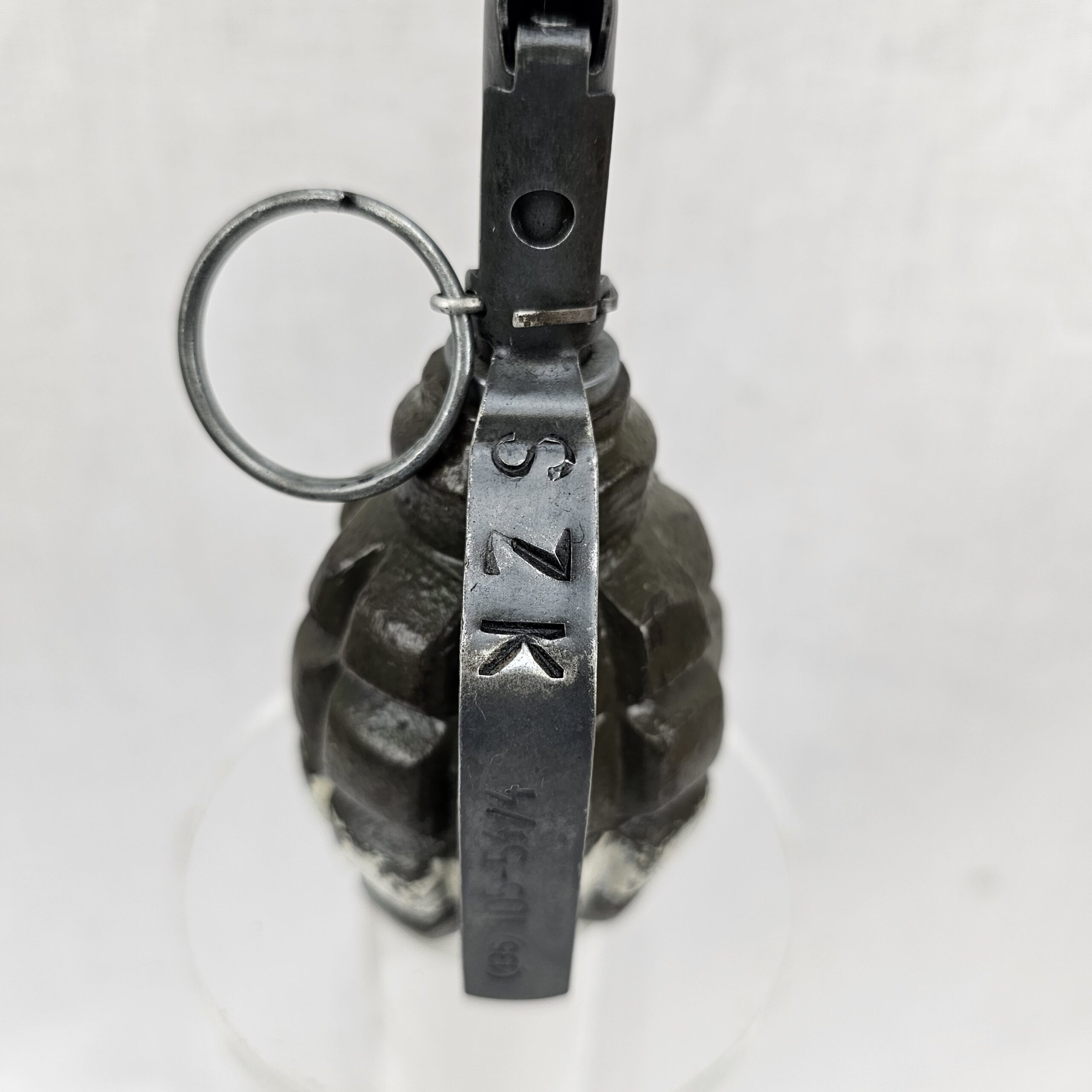 Post-War Soviet F1 Hand Grenade Inert - Green and White Stripe #4 - Image 3