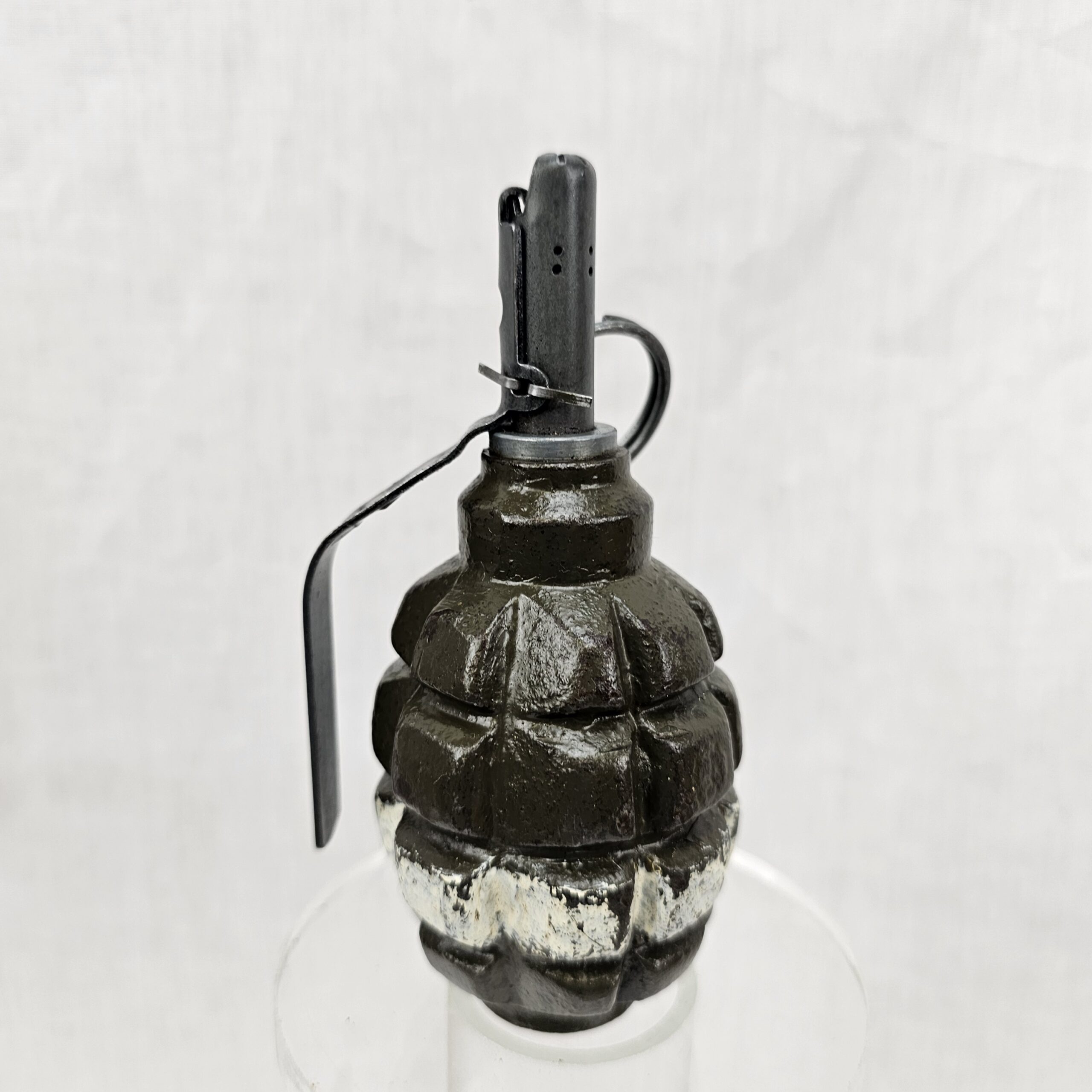 Post-War Soviet F1 Hand Grenade Inert - Green and White Stripe #4 - Image 5
