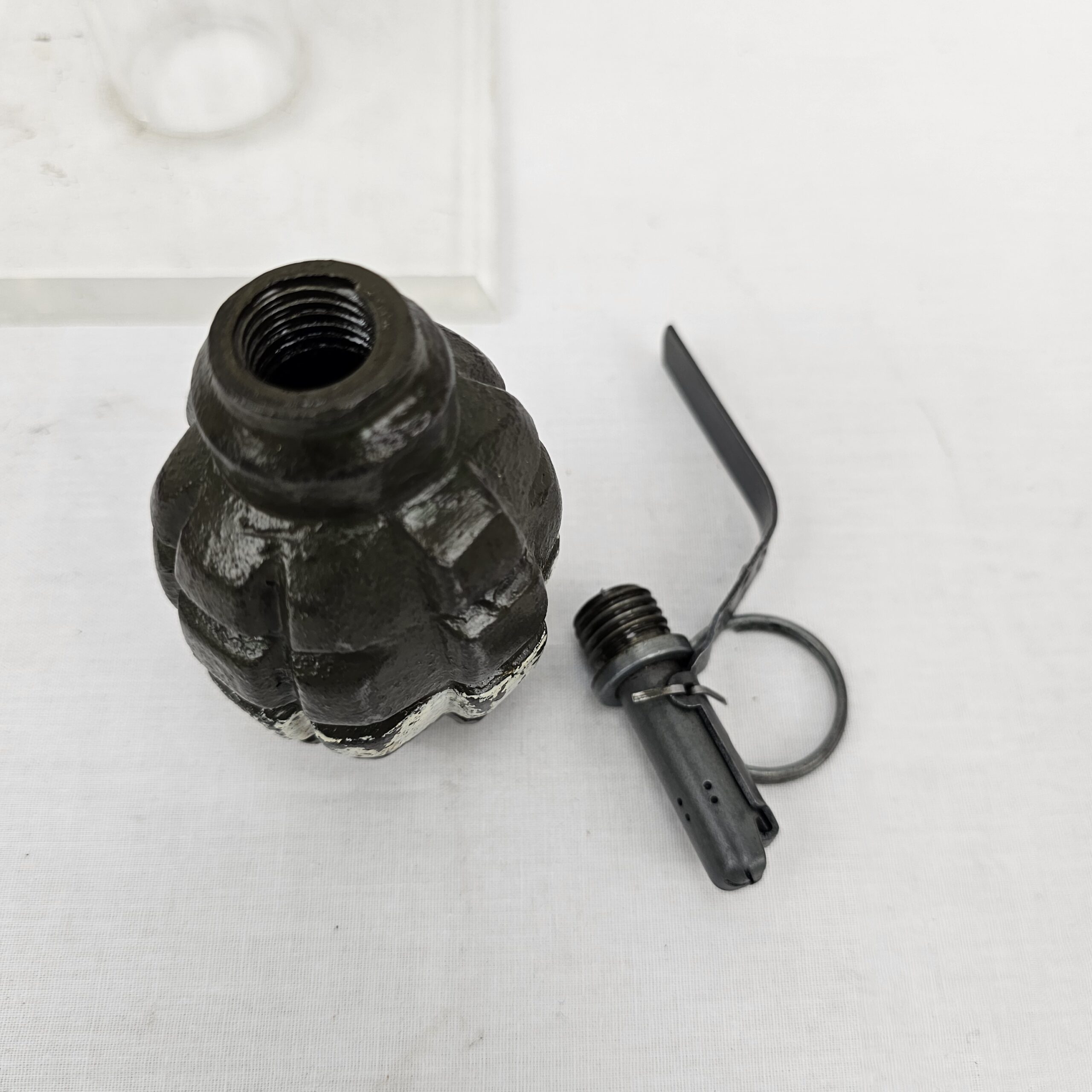 Post-War Soviet F1 Hand Grenade Inert - Green and White Stripe #4 - Image 7