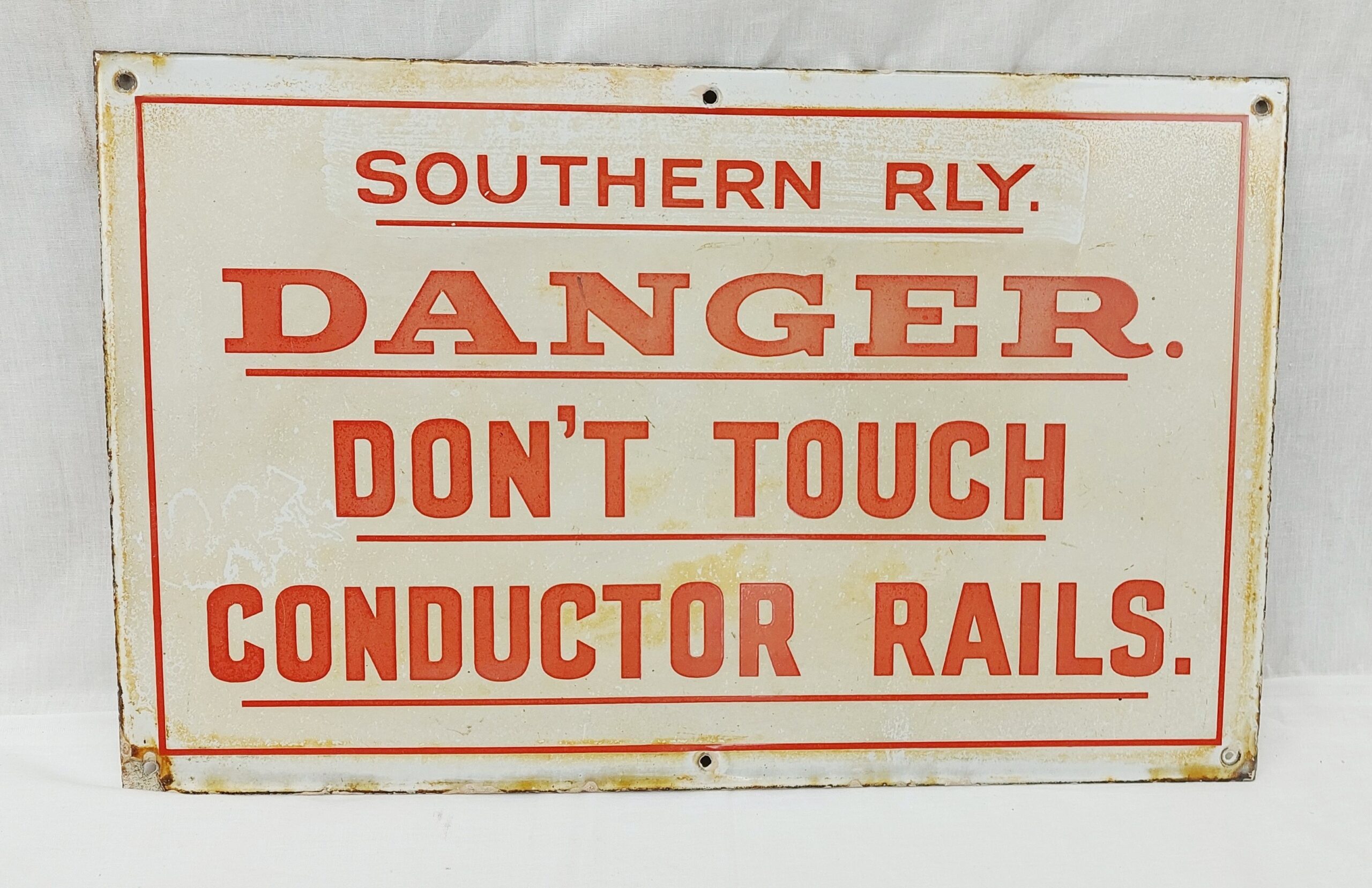 Southern Railway Don’t Touch Conductor Rails Enamel Sign