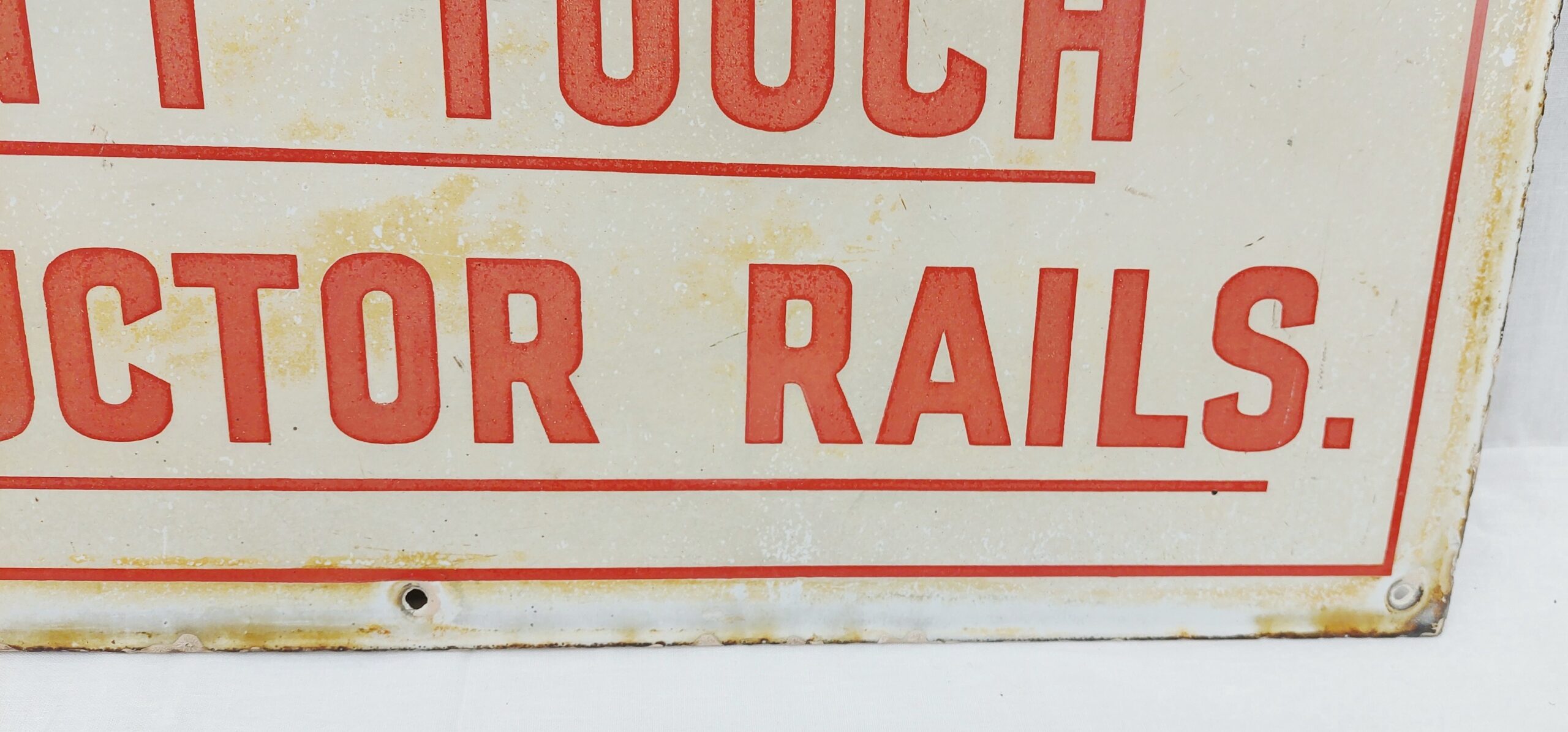 Southern Railway Don’t Touch Conductor Rails Enamel Sign - Image 6