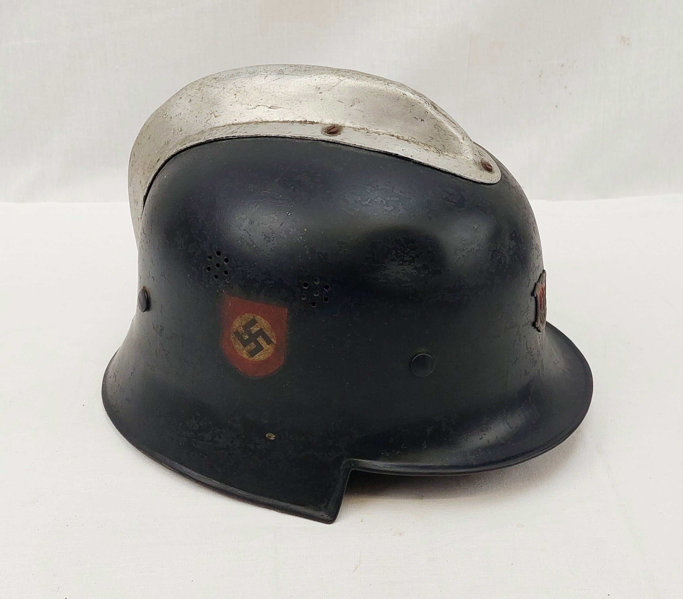 WW2 German 3rd Pattern Firemans Helmet From Hamburg
