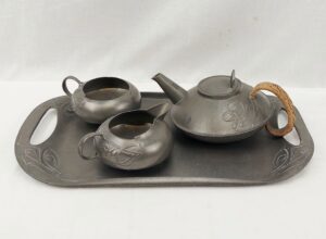 c1900 Liberty And Co Arts And Crafts Tudric Pewter Tea Set