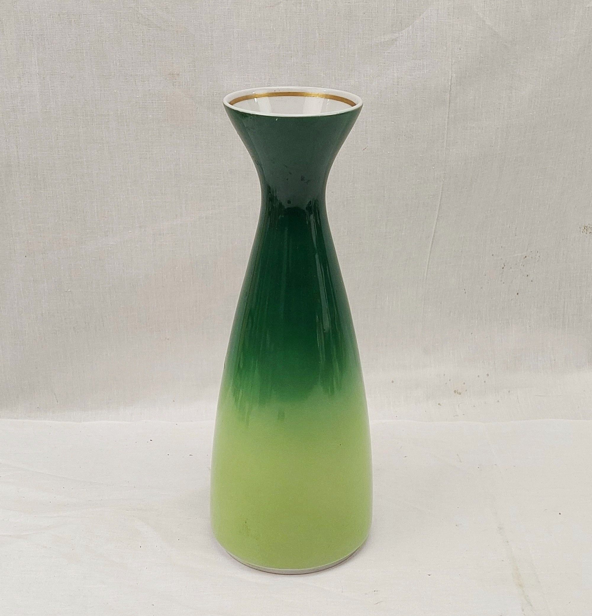 1960's German Wallendorf Ceramuc Vase With Gilt Flowers - Image 2