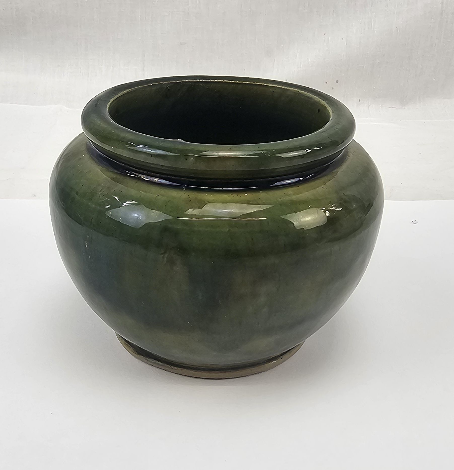 1970s Farnham Pottery Studio Green Glazed Small Pot