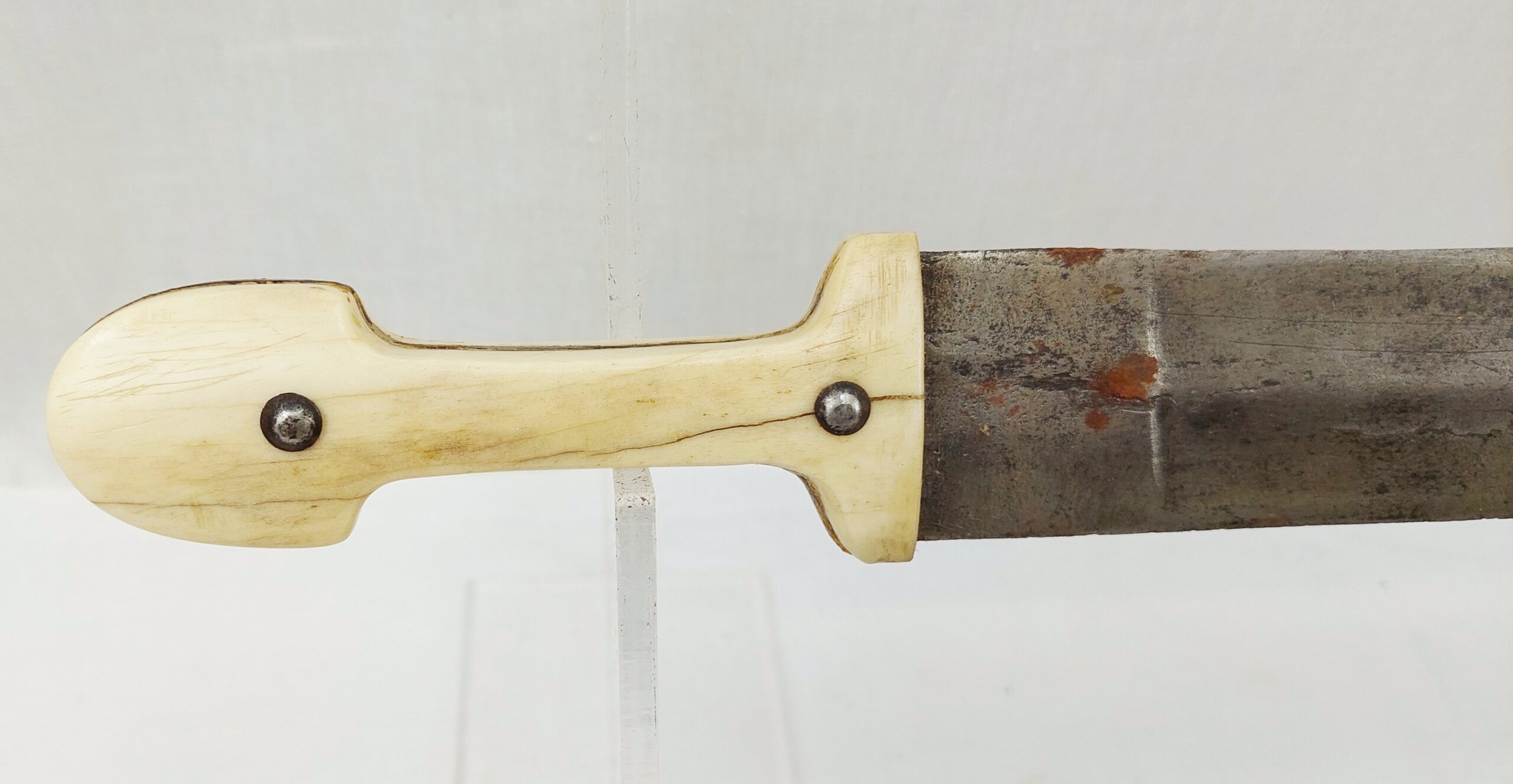 19th Century Caucasian Khanjali Dagger With Bone Grip And Scabbard - Image 11