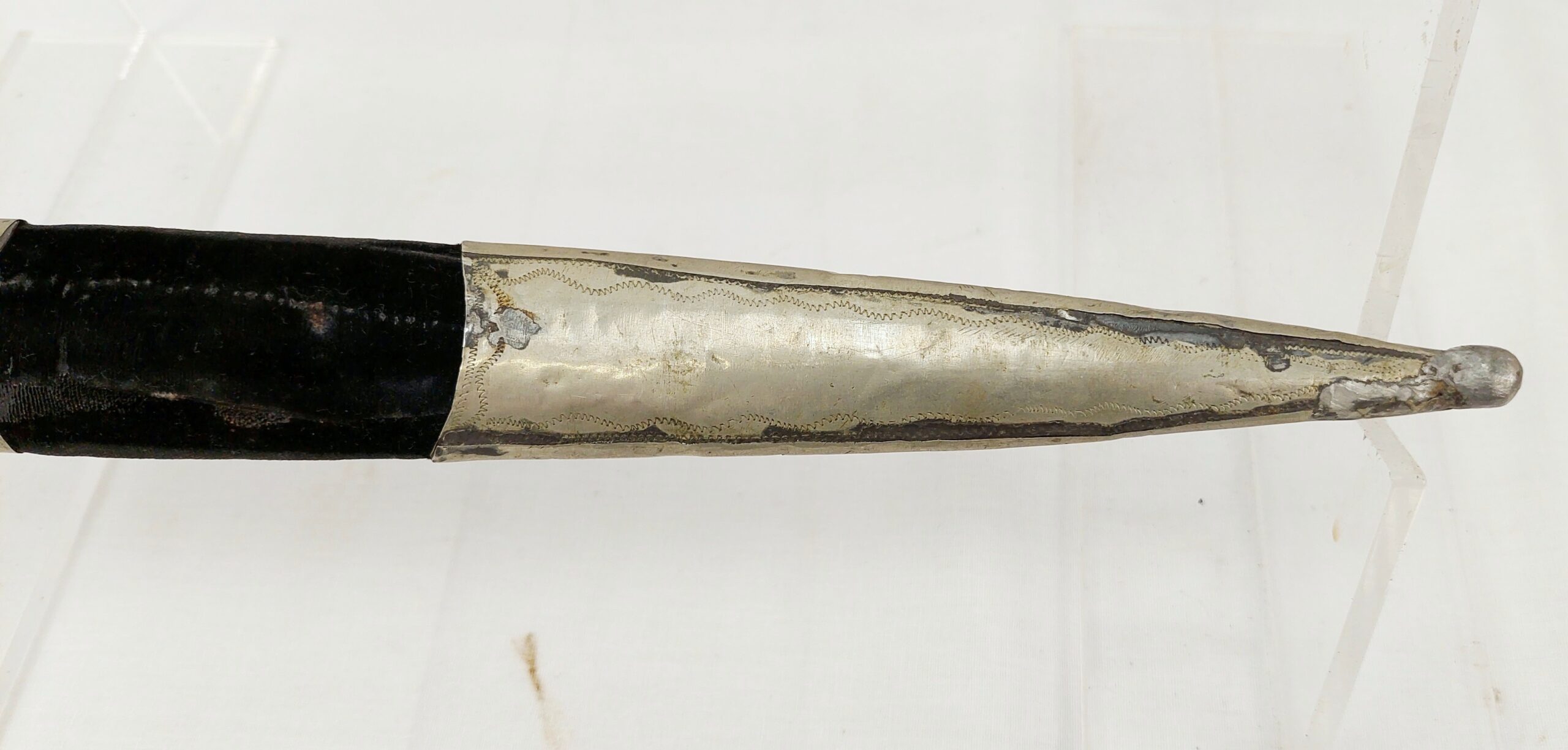 19th Century Caucasian Khanjali Dagger With Silver Grip And Scabbard - Image 3