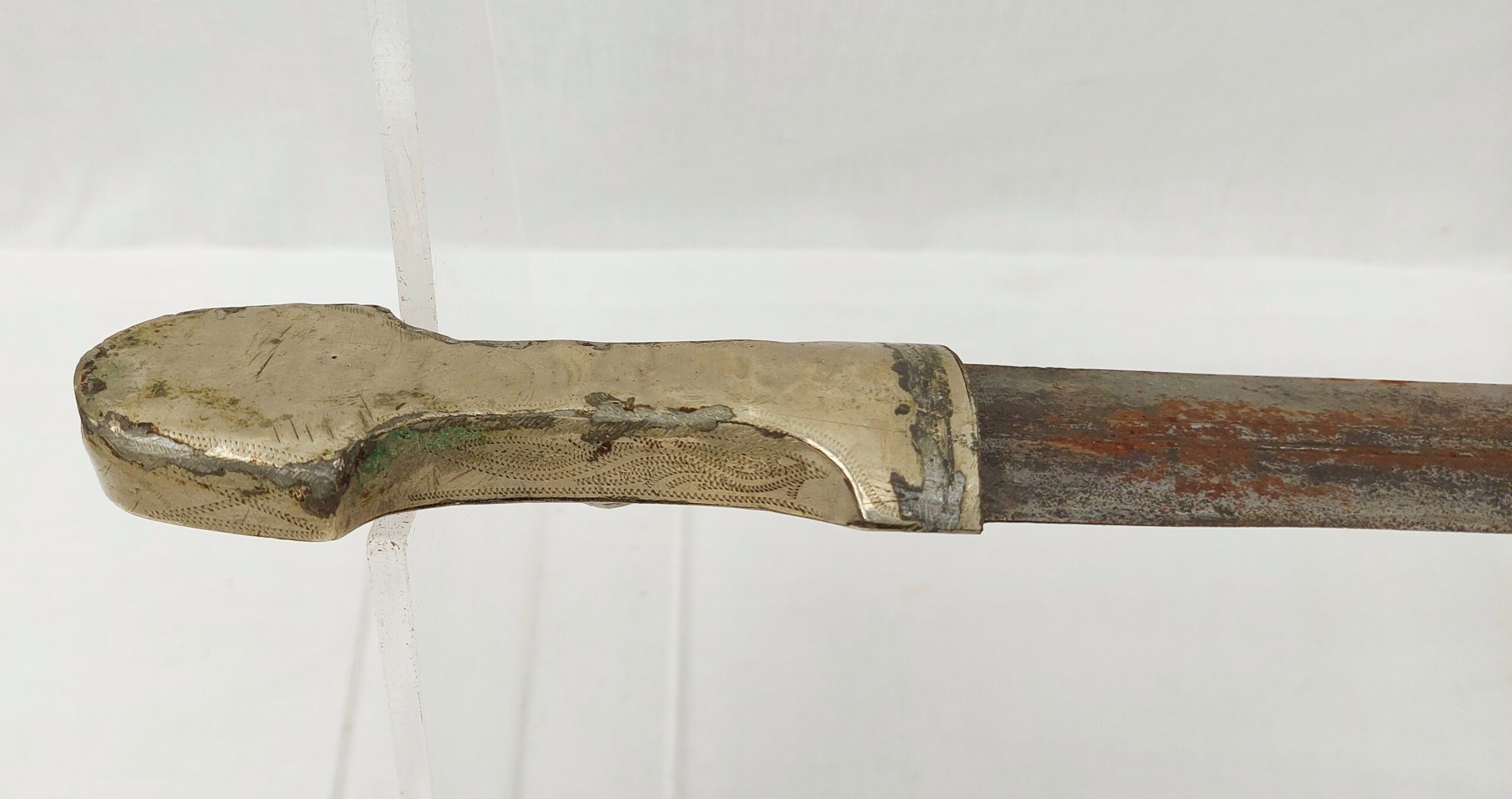 19th Century Caucasian Khanjali Dagger With Silver Grip And Scabbard - Image 9