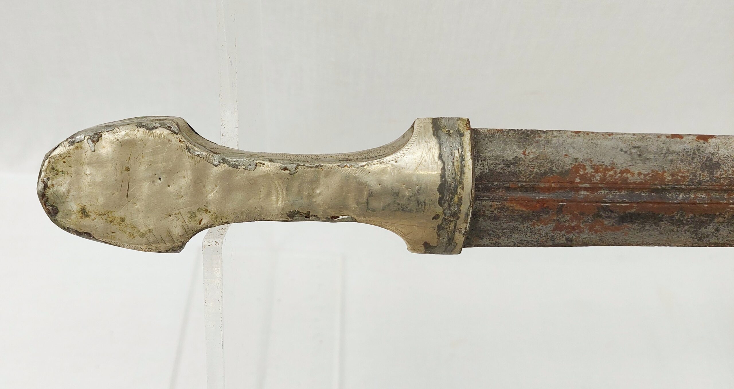 19th Century Caucasian Khanjali Dagger With Silver Grip And Scabbard - Image 8