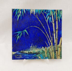 19th Century Ceramic Tile By Minton Of Bamboo