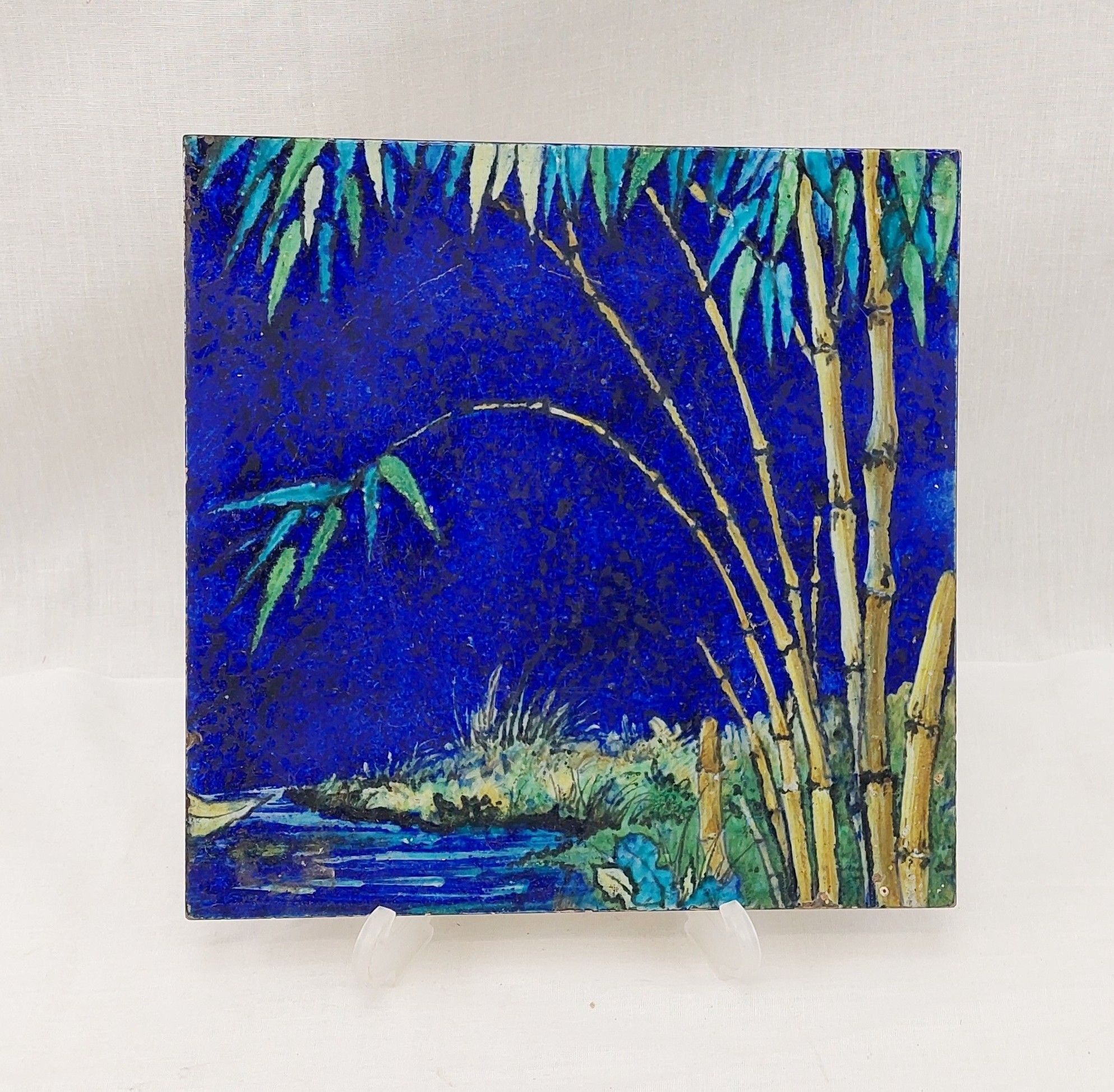 19th Century Ceramic Tile By Minton Of Bamboo