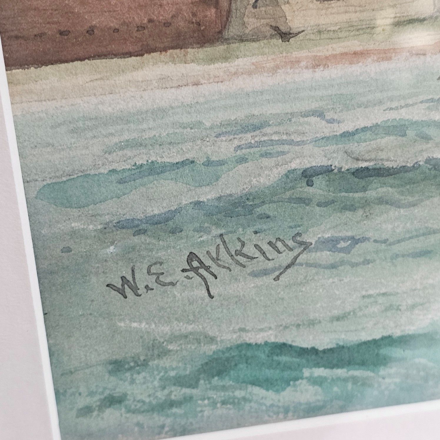 19th Century William E. Atkins Watercolour Sailing Barges Entering Portsmouth - Image 6