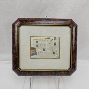 925 Silver And Gilt Street Scene Plaque By Diamanti