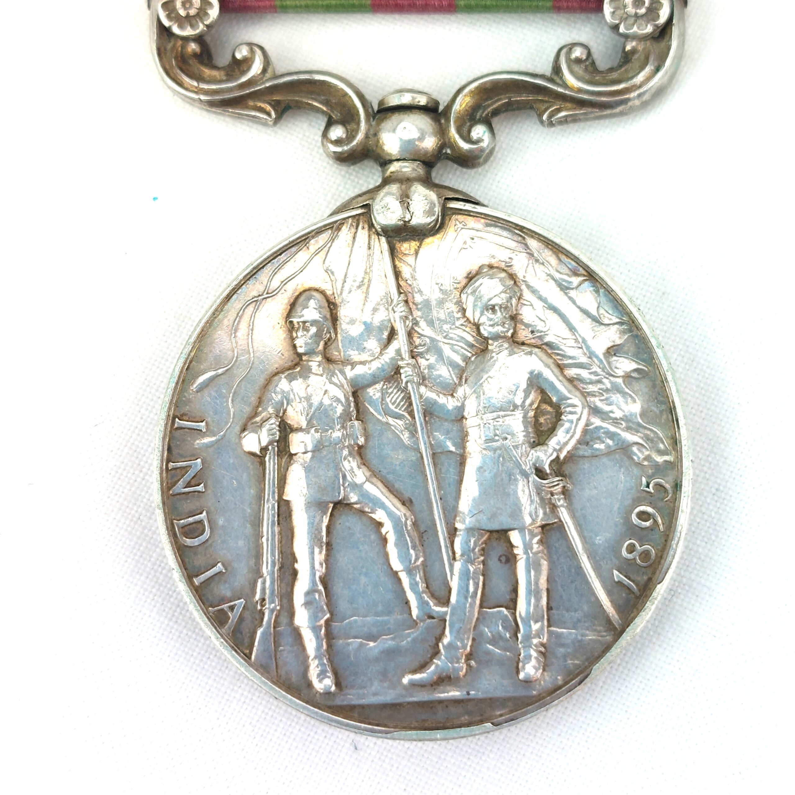 *British, 1895, Queen Victoria India Medal, with clasps: Relief of Chitral 1895, Punjab Frontier 1897-98, Tirah 1897-98, 97620 Gunner P.A. Killick No. 3 Mtn. BY. R.A. (3rd Mountain Battery)* - Image 14