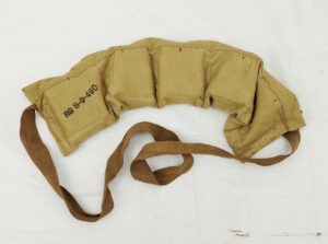 British WW2 303 Ammunition Bandolier with 34 Rounds (7 Clips, one missing a round)