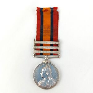 British,1899-1902, Boer War, Queen Victoria South Africa Medal, with 3 clasps Transvaal, Orange Free State, Cape Colony, 2904 Pte. H. Leishman A.O.C.