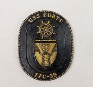 Cast Metal Painted Plaque USS Curtis Frigate FFG-38