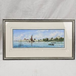 Framed Watercolour Of Porchester Castle Circa 1890 By Colin Baxter
