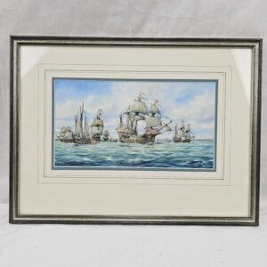 Framed Watercolour Of The Mary Rose At Spithead 1545AD By Colin Baxter